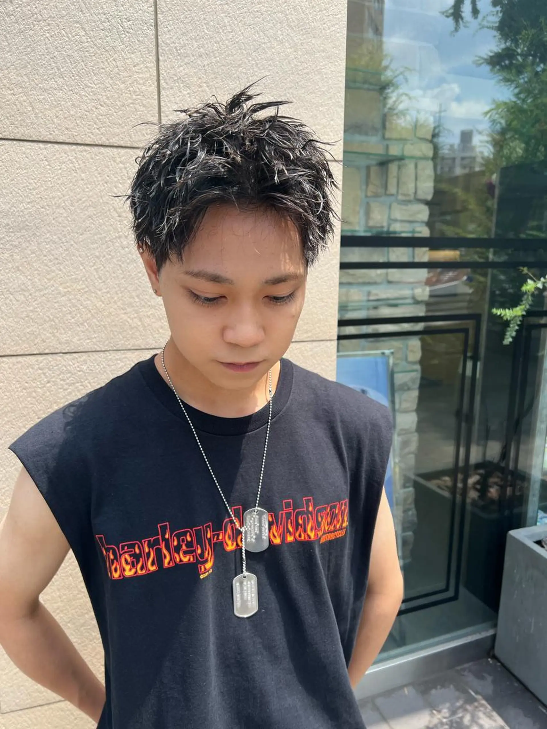 パーマ メンズ メンズパーマ スパイキーショート メンズツイストパーマ ツイストパーマ メンズカット松戸/韓 国/メンズパーマ航太のヘアスタイル