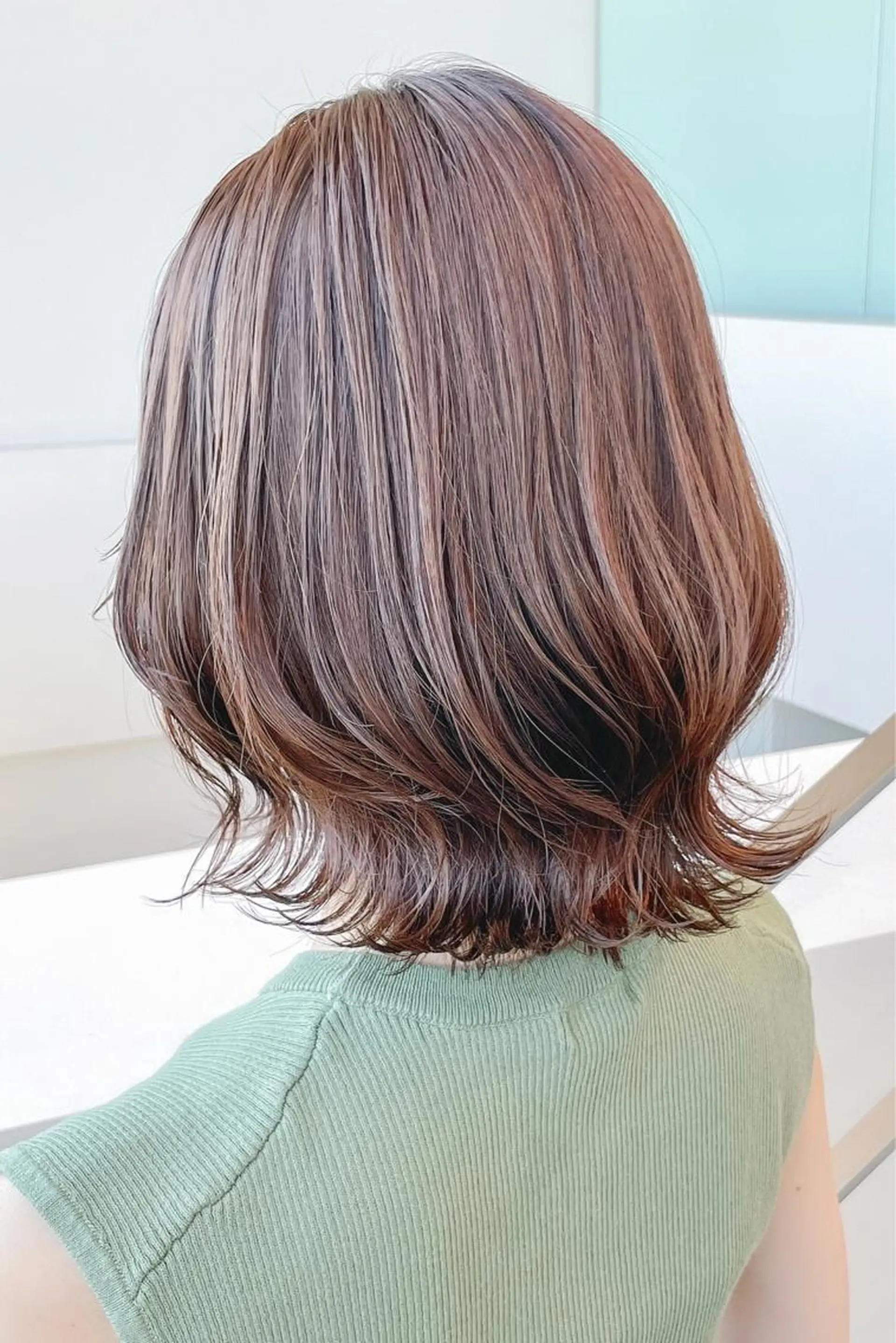 ミディアム カラー パーマ カット ヘアカラー 千葉 たかしのヘアスタイル