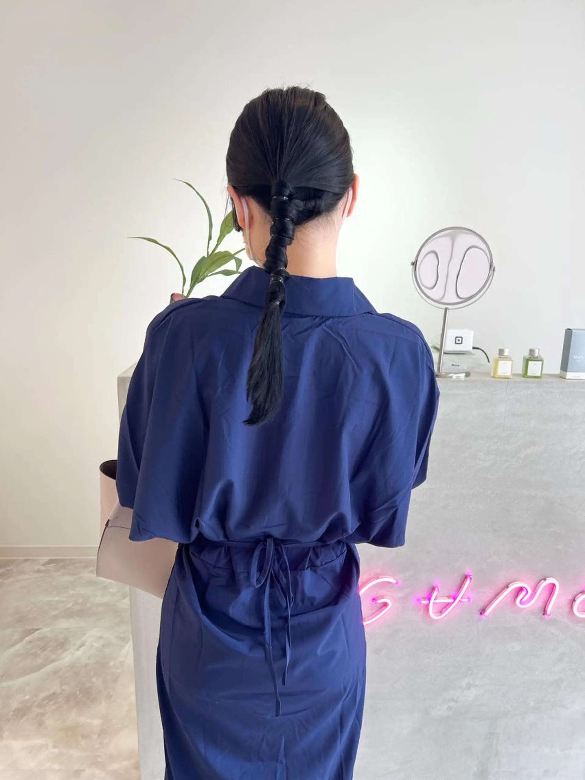 ロング カラー 黒髪 ブルーカラー ブルーブラック 透明感カラー 🎀ダブルカラー/ ピンク×ガーリー🎀のヘアスタイル