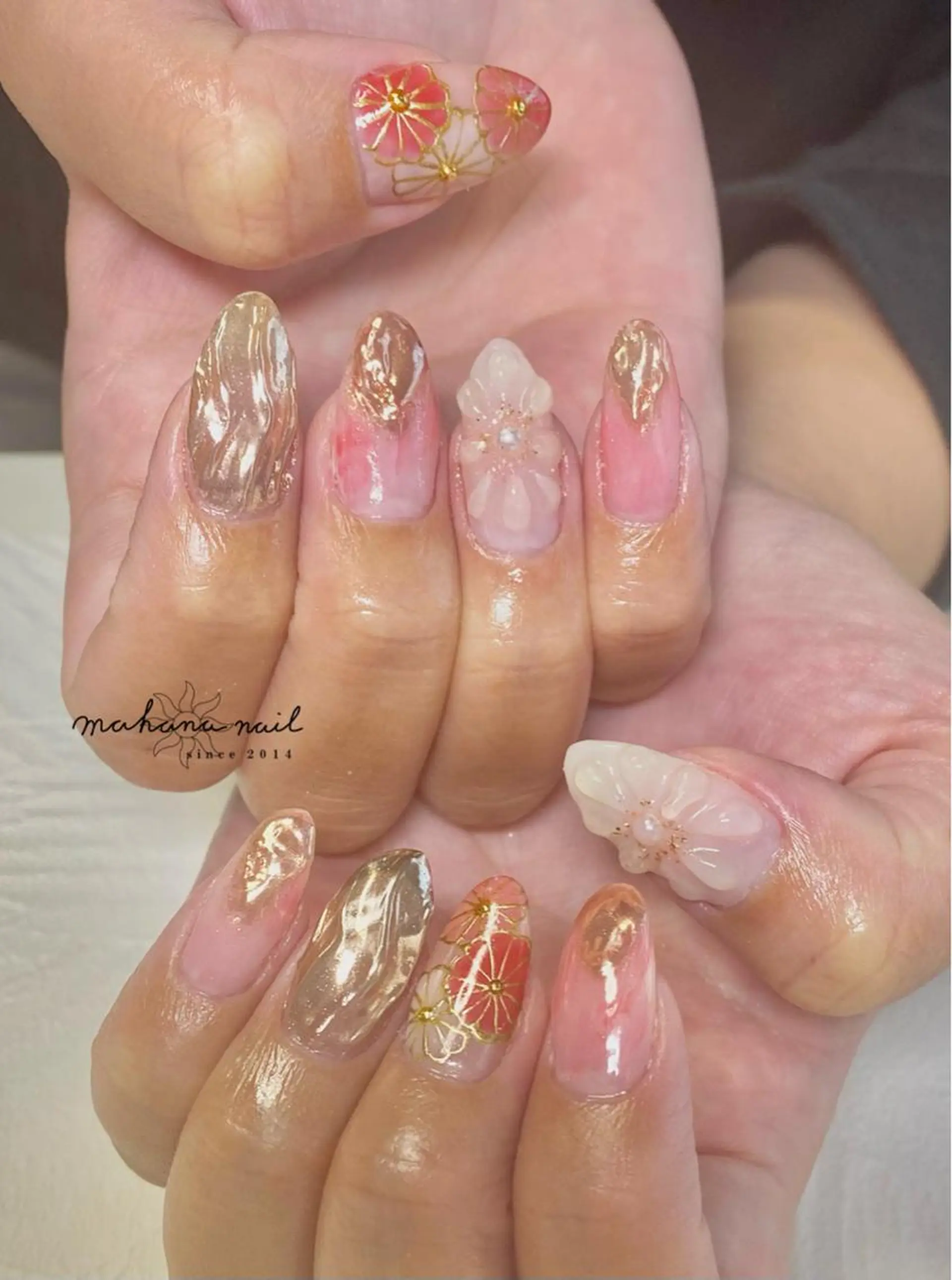 ネイル 持ち込み ぷっくりネイル mahana nailのネイルデザイン