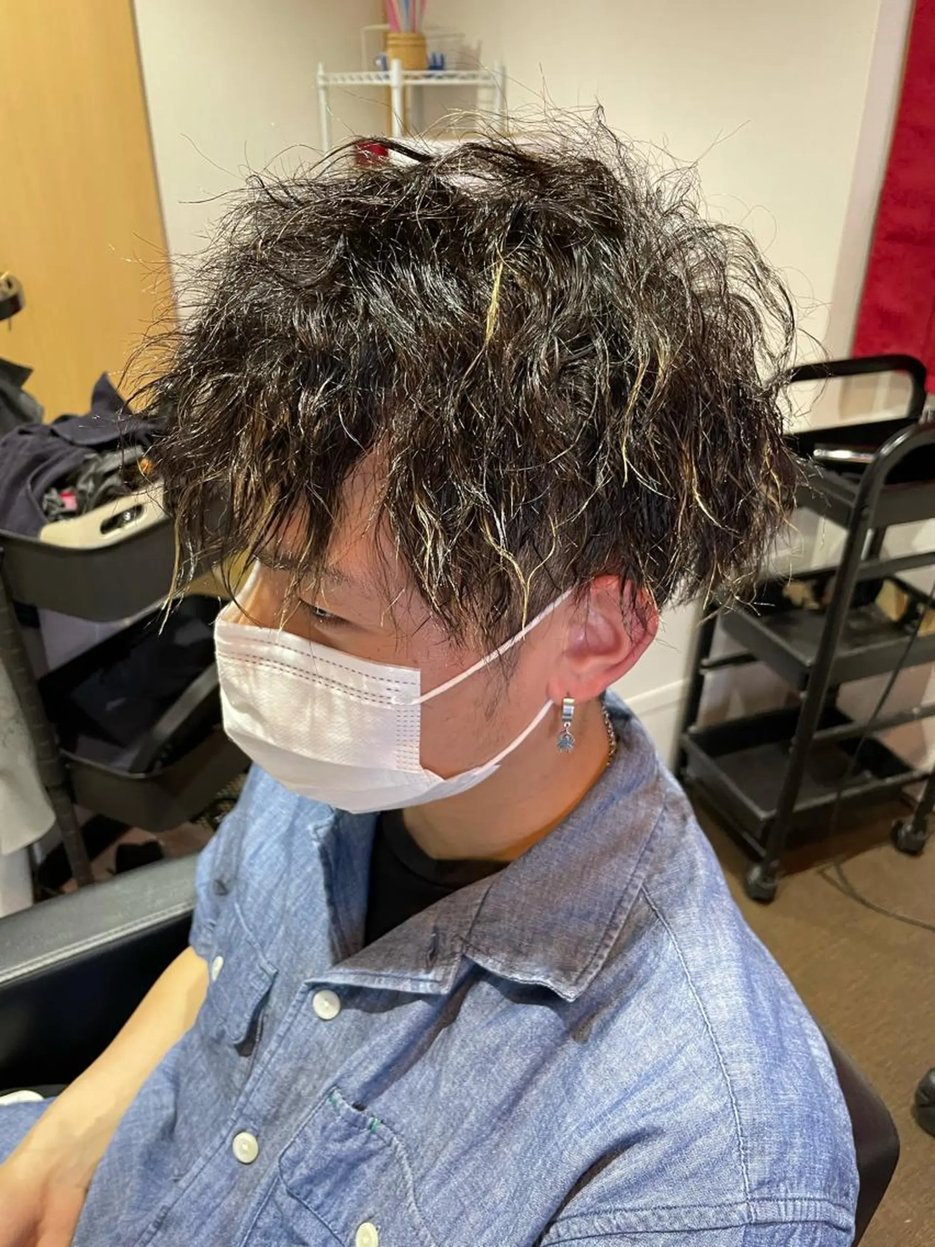 ショート パーマ メンズ シンヤヘアーズ 泉大津本店のヘアスタイル