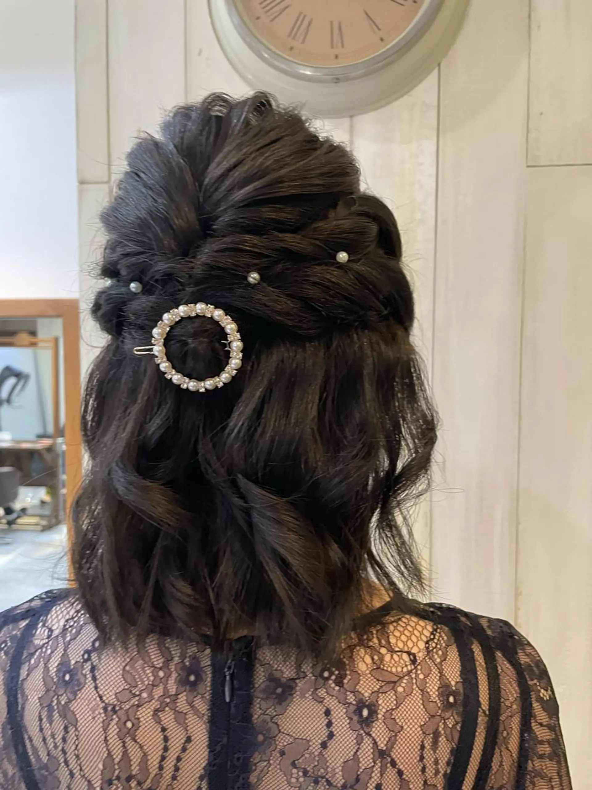 ミディアム ヘアアレンジ ハーフアップ 結婚式・ブライダル ヘアセット ALLEN hair /まなのヘアスタイル