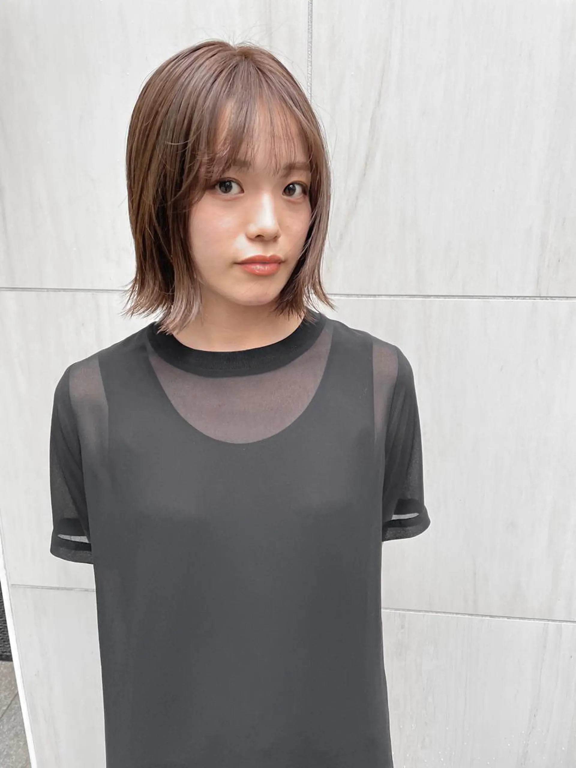 ミディアム カラー パーマ ヘアアレンジ メンズ キッズ ネイル マツエク・マツパ カット ヘアカラー トリートメント tatsumi/ボブ ウルフ/レイヤーのヘアスタイル