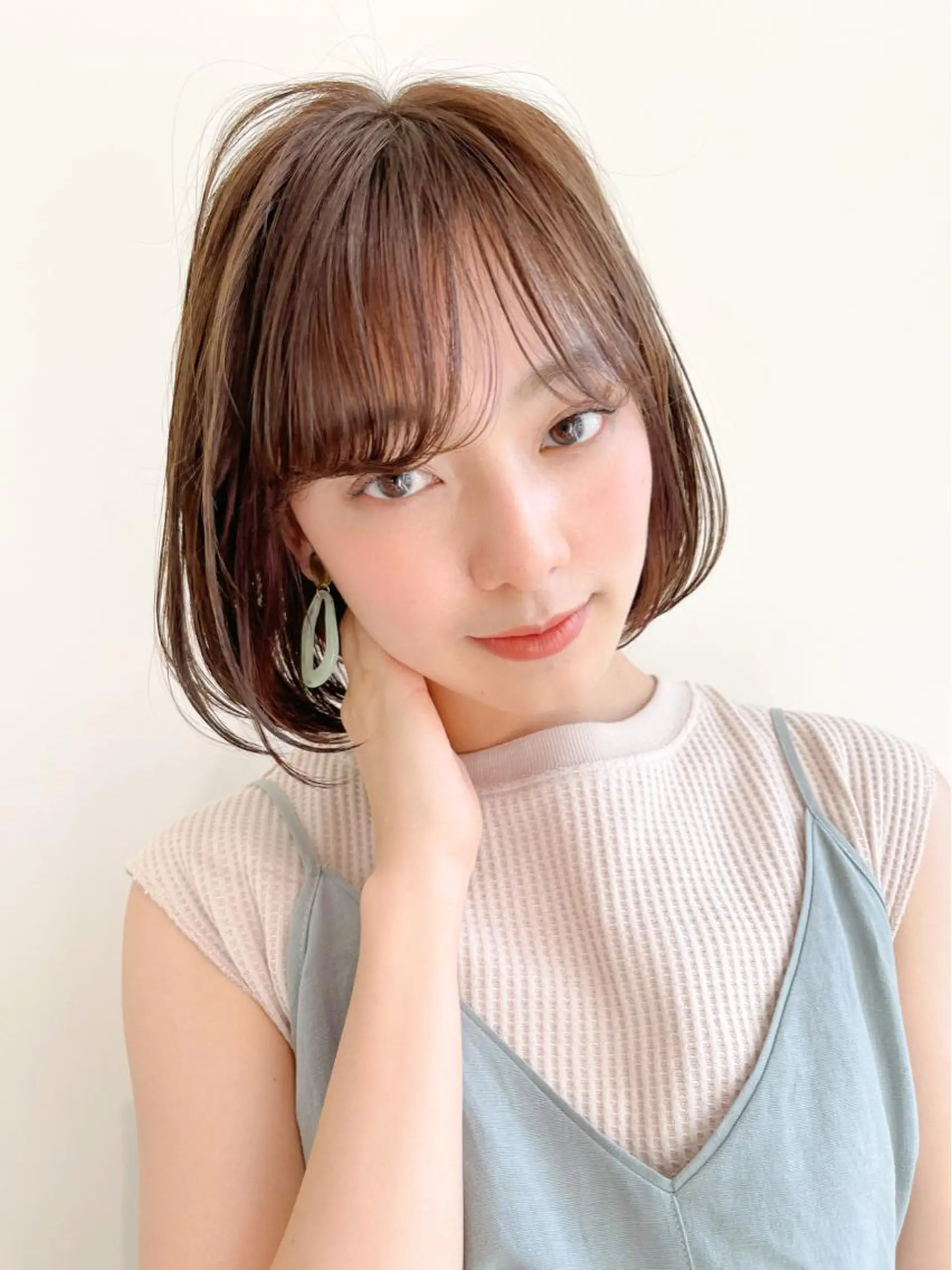 ミディアム カット パーマ トリートメント イメチェンカット✂️ 錦糸町佐藤店長のヘアスタイル