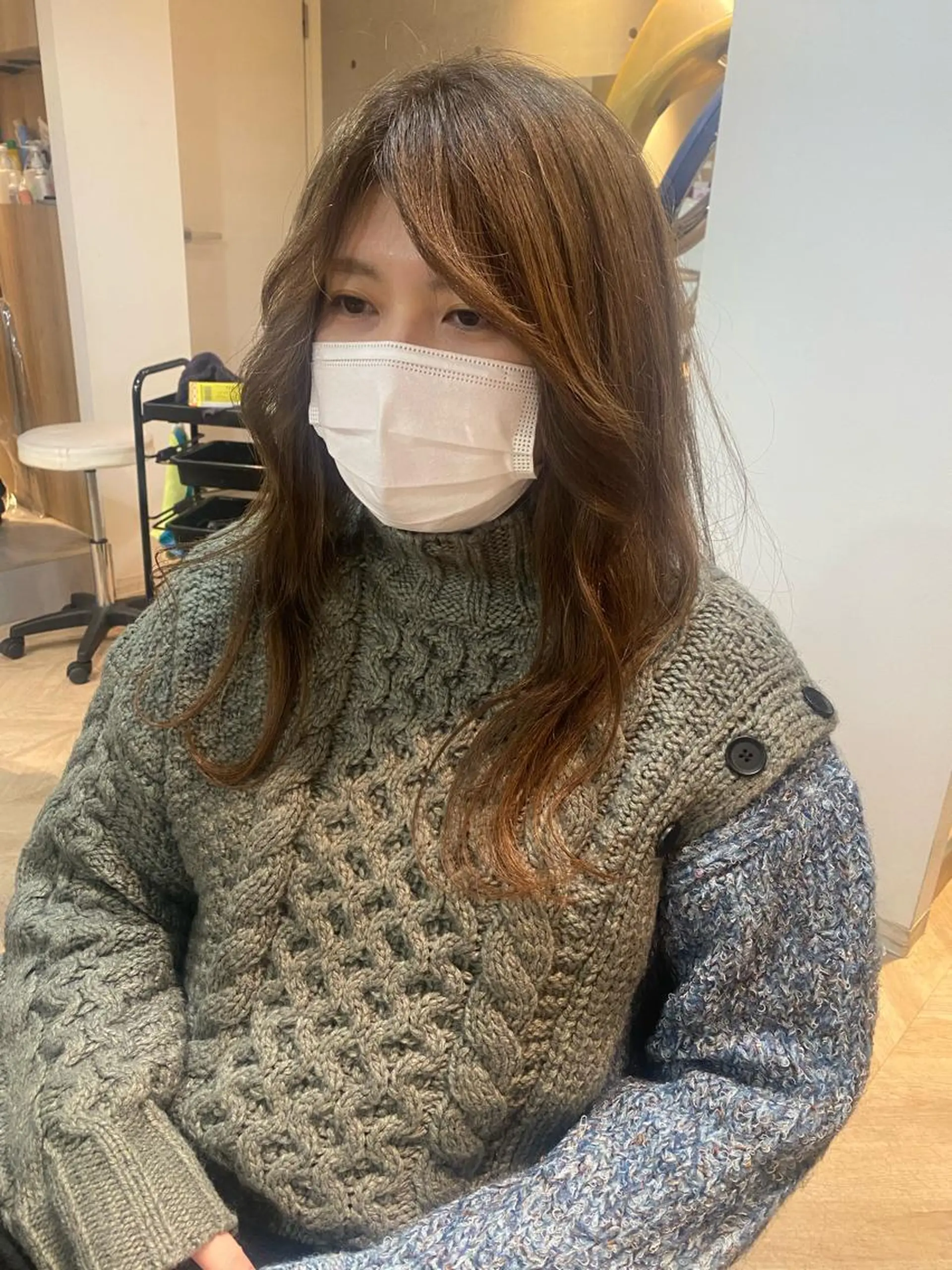 セミロング 似合わせカット ヘアカラー 西山 恵太郎のヘアスタイル