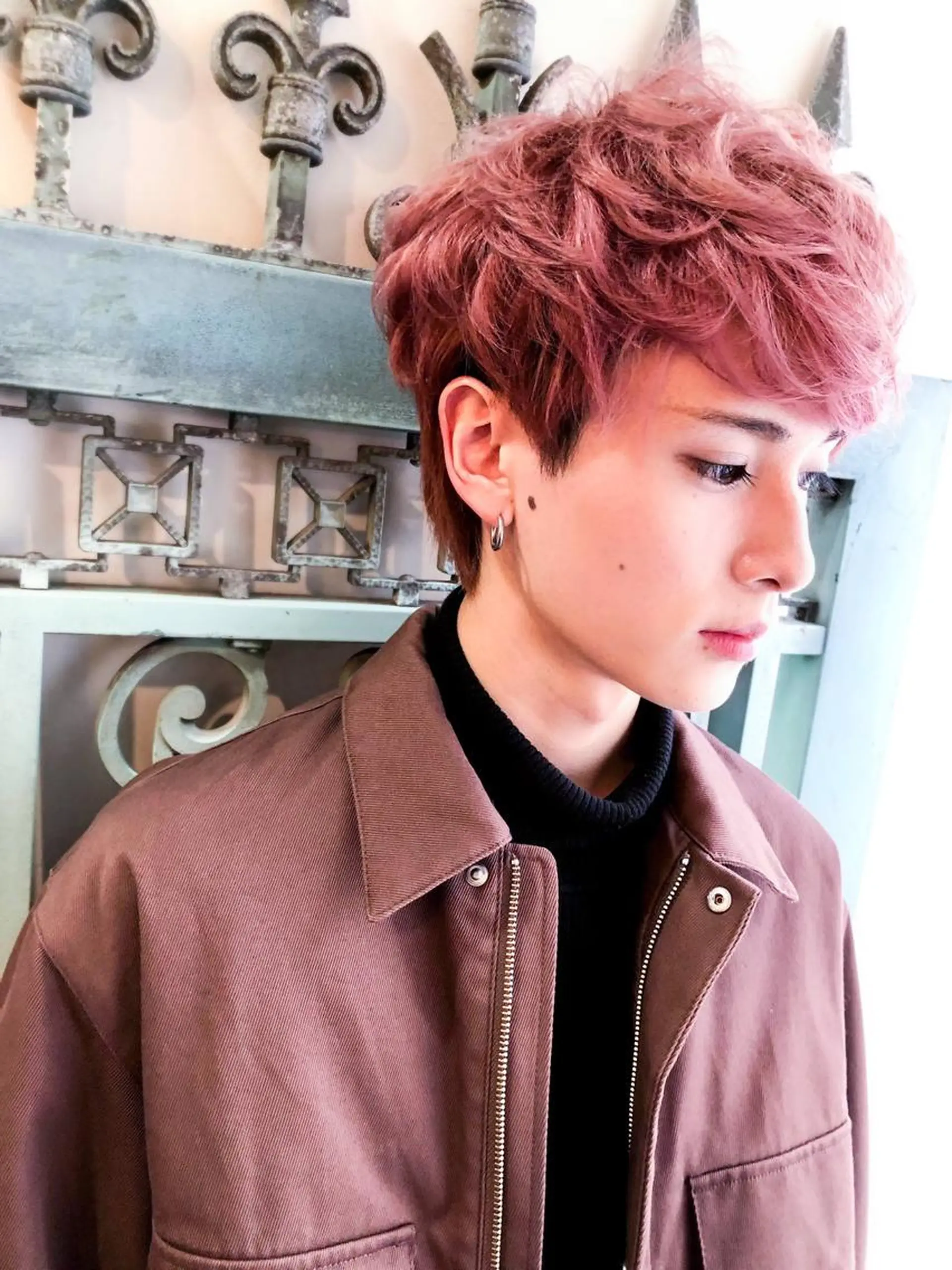 ショート カラー パーマ ヘアアレンジ メンズ 表参道Lise おおいしおりのヘアスタイル