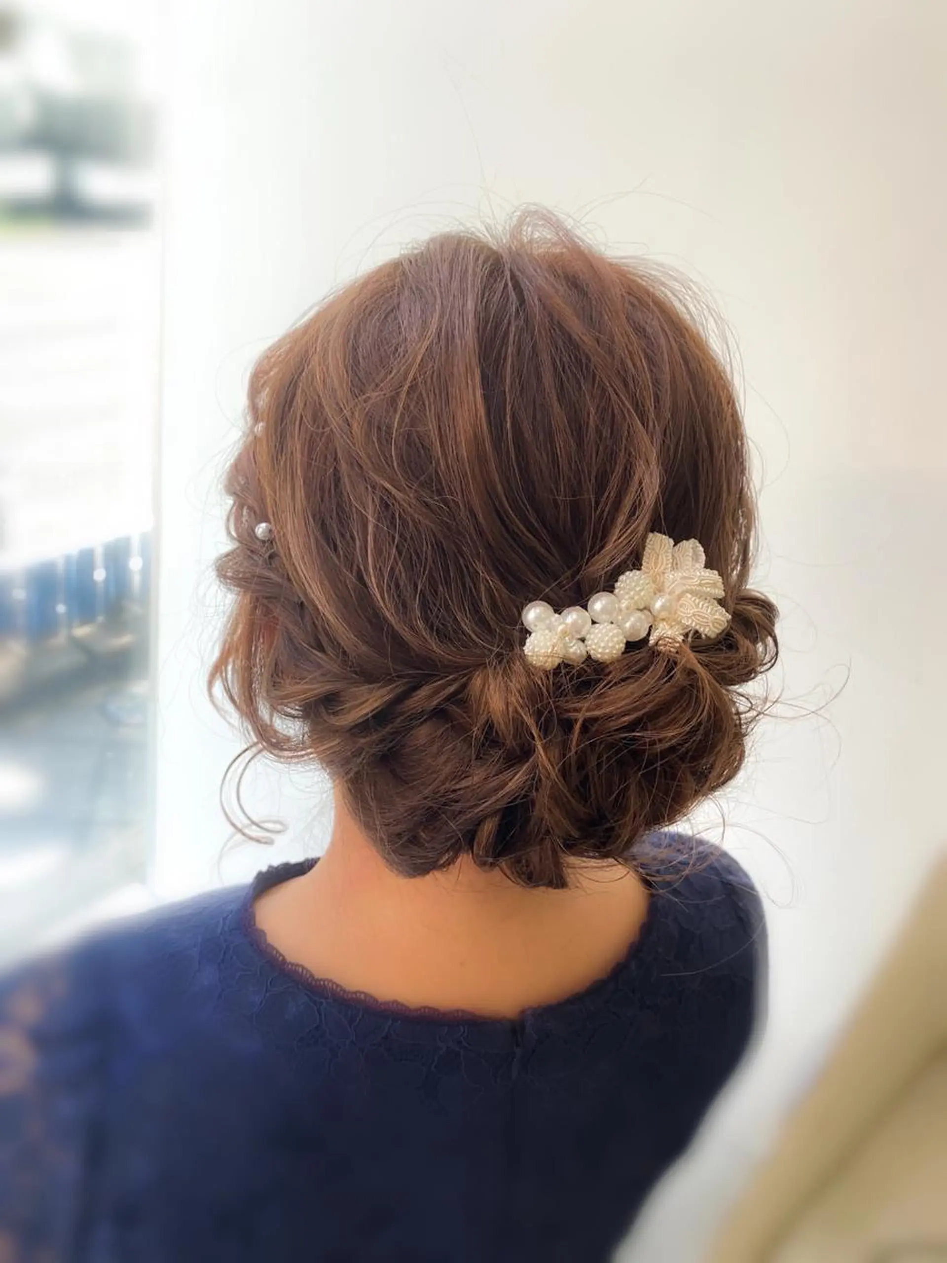 セミロング ヘアアレンジ 結婚式・ブライダル ヘアセット 竹野 実優のヘアスタイル