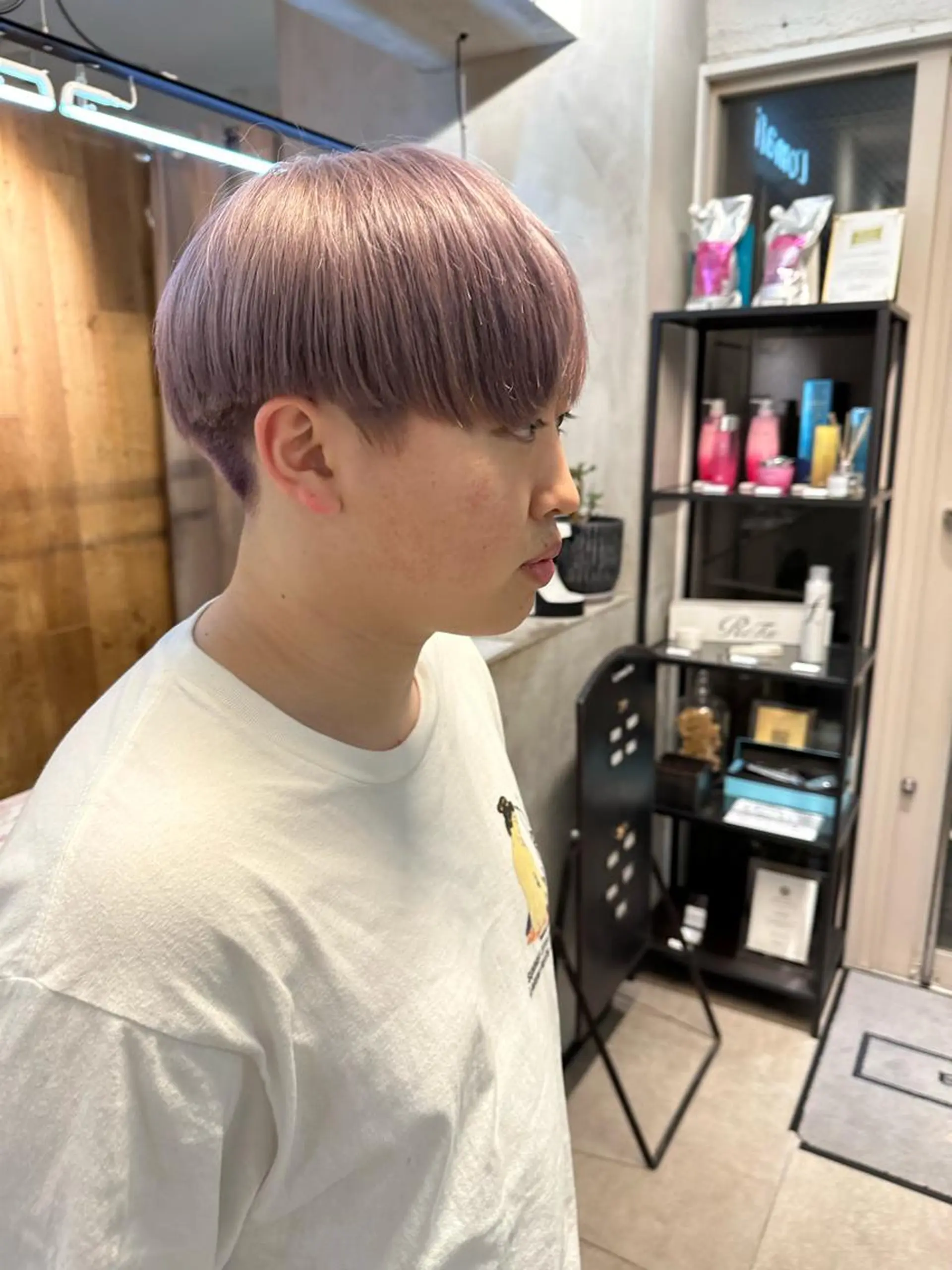 ショート カラー メンズ ヘアカラー トリートメント REINA☁️透明感 カラー/ぷつっと♡のヘアスタイル