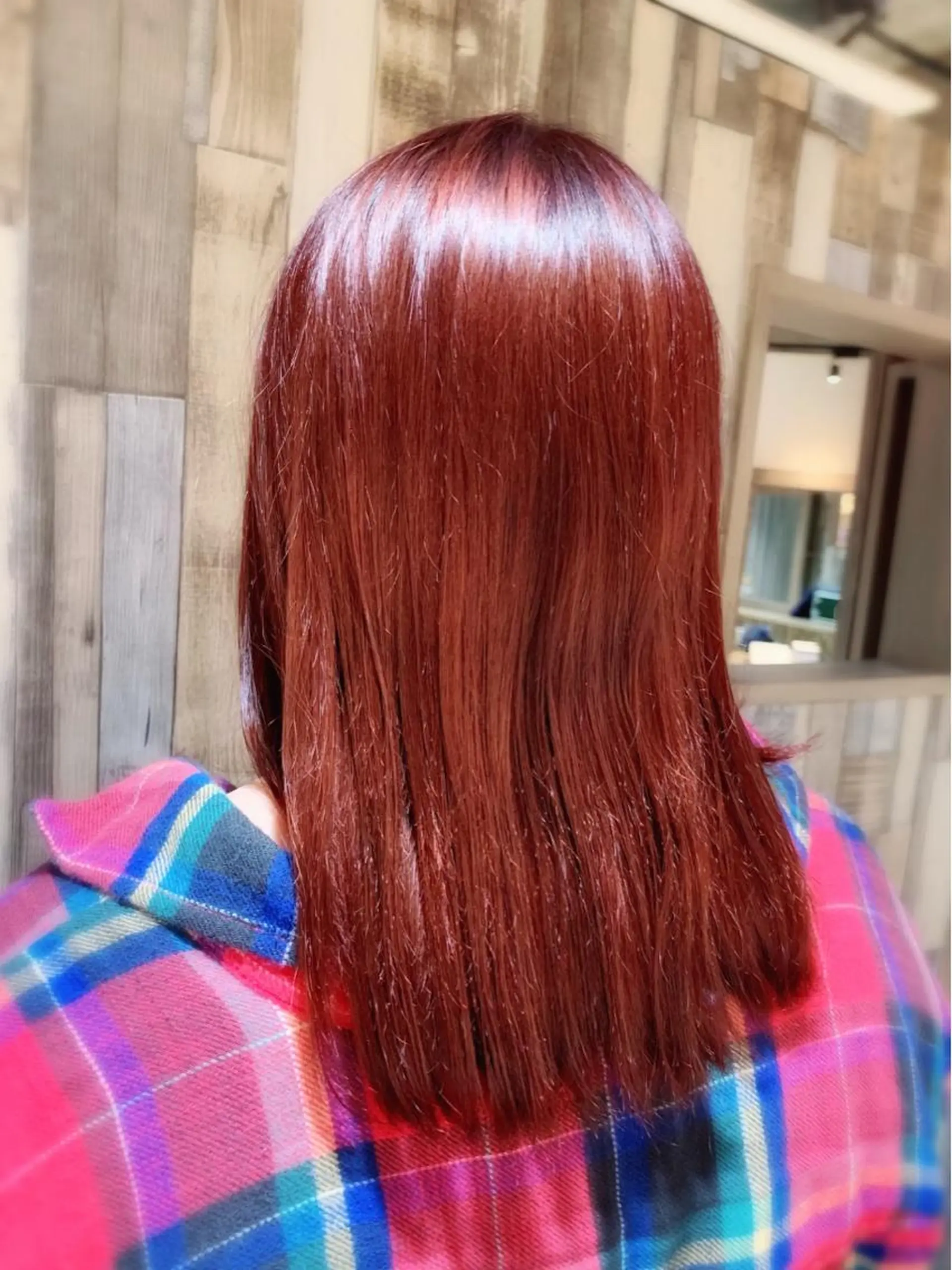 ミディアム カラー レッドカラー 韓国🇰🇷 ✂︎hair 内田愛のヘアスタイル