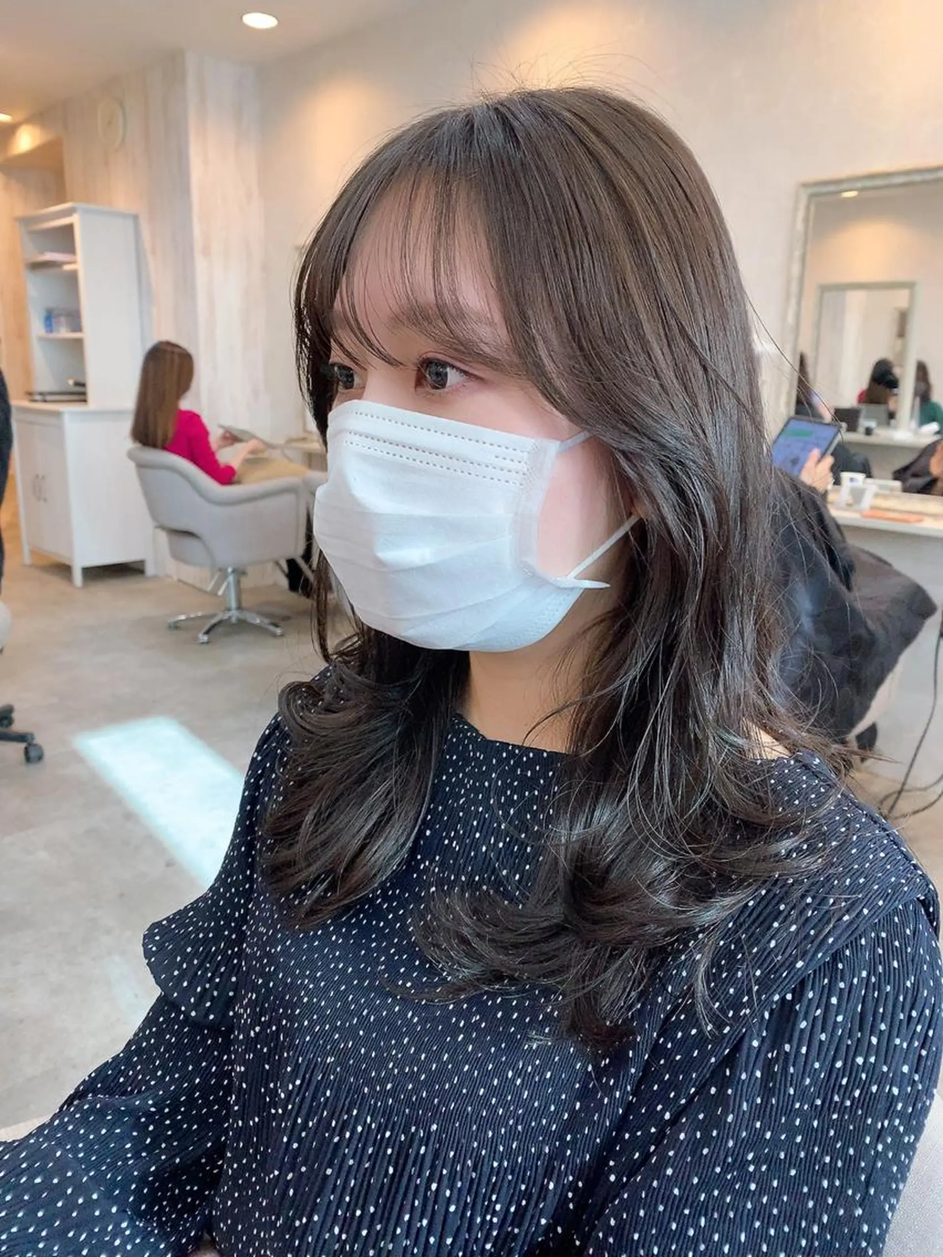 ミディアム カット ヘアカラー トリートメント ✨日本一の韓国ヘア✨ 髪質改善RYO-MAのヘアスタイル