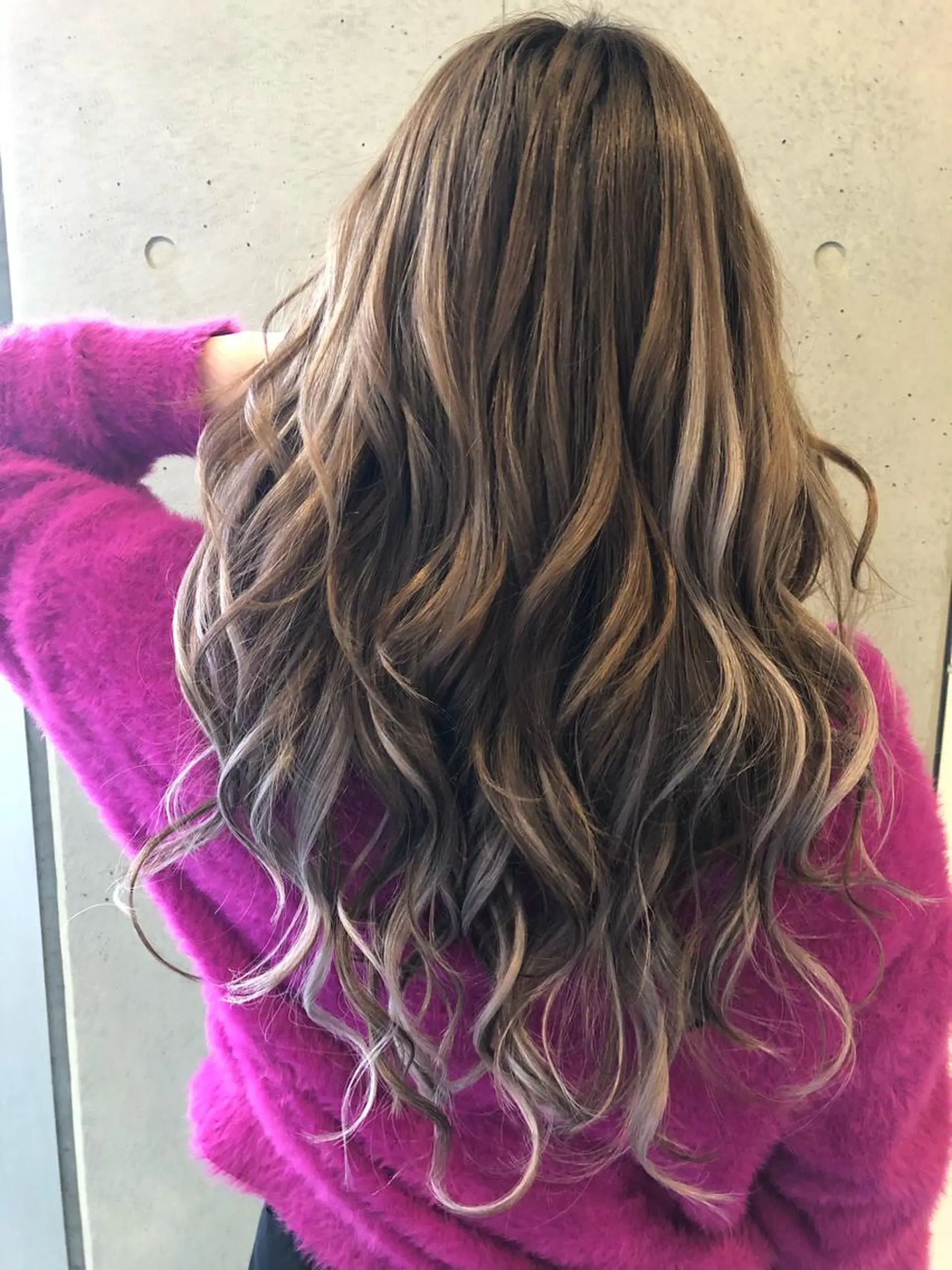 ロング シールエクステ エクステ ハイライト 松本 明日可のヘアスタイル