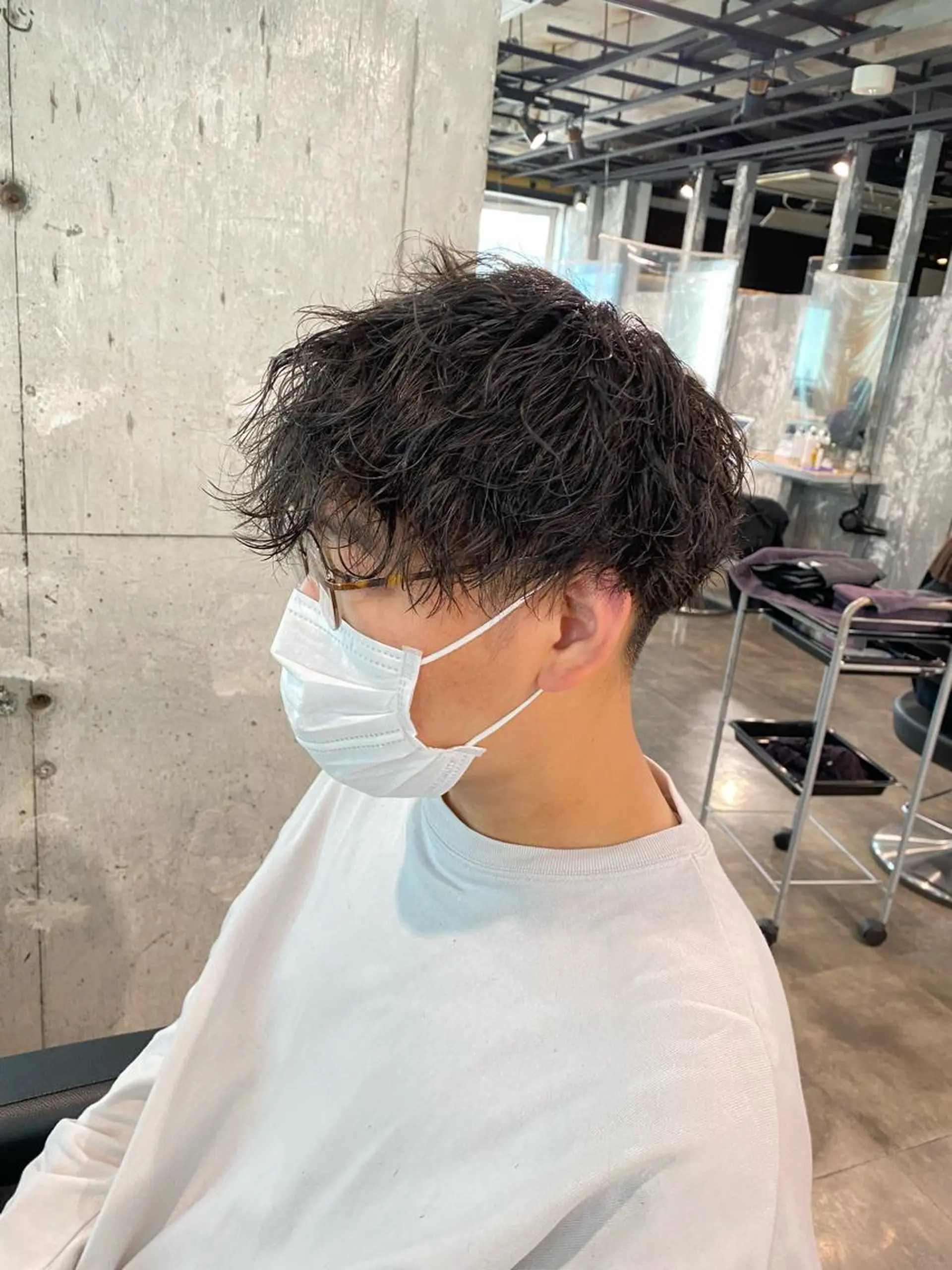 ショート パーマ メンズ 🟦ニュアンス/メン ズパーマ横浜🟦のヘアスタイル