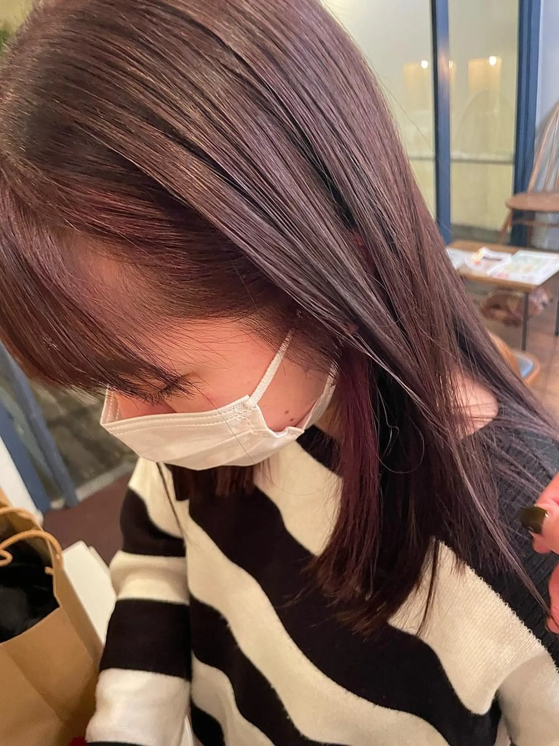 ミディアム カラー ヘアアレンジ トリートメント 抜け感ボブ×パーマ |kazaneのヘアスタイル