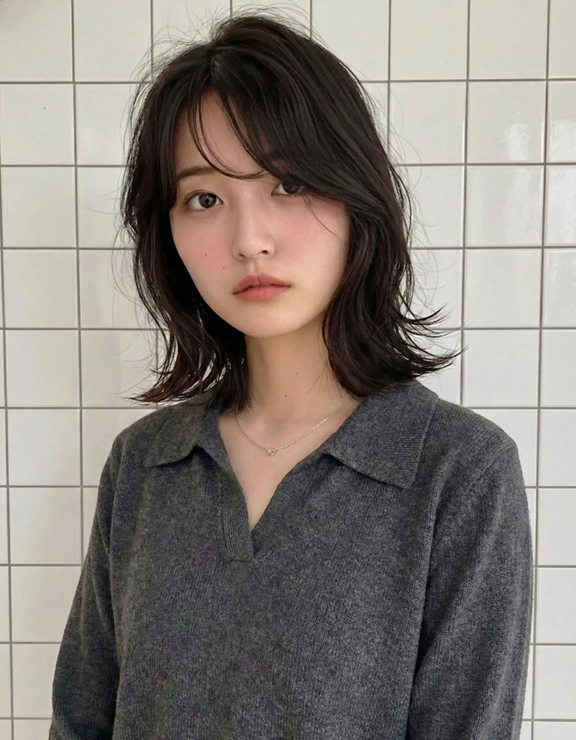 ミディアム カラー パーマ カット 縮毛矯正 レイヤー/パーマ 透明感カラー倉持弘人のヘアスタイル