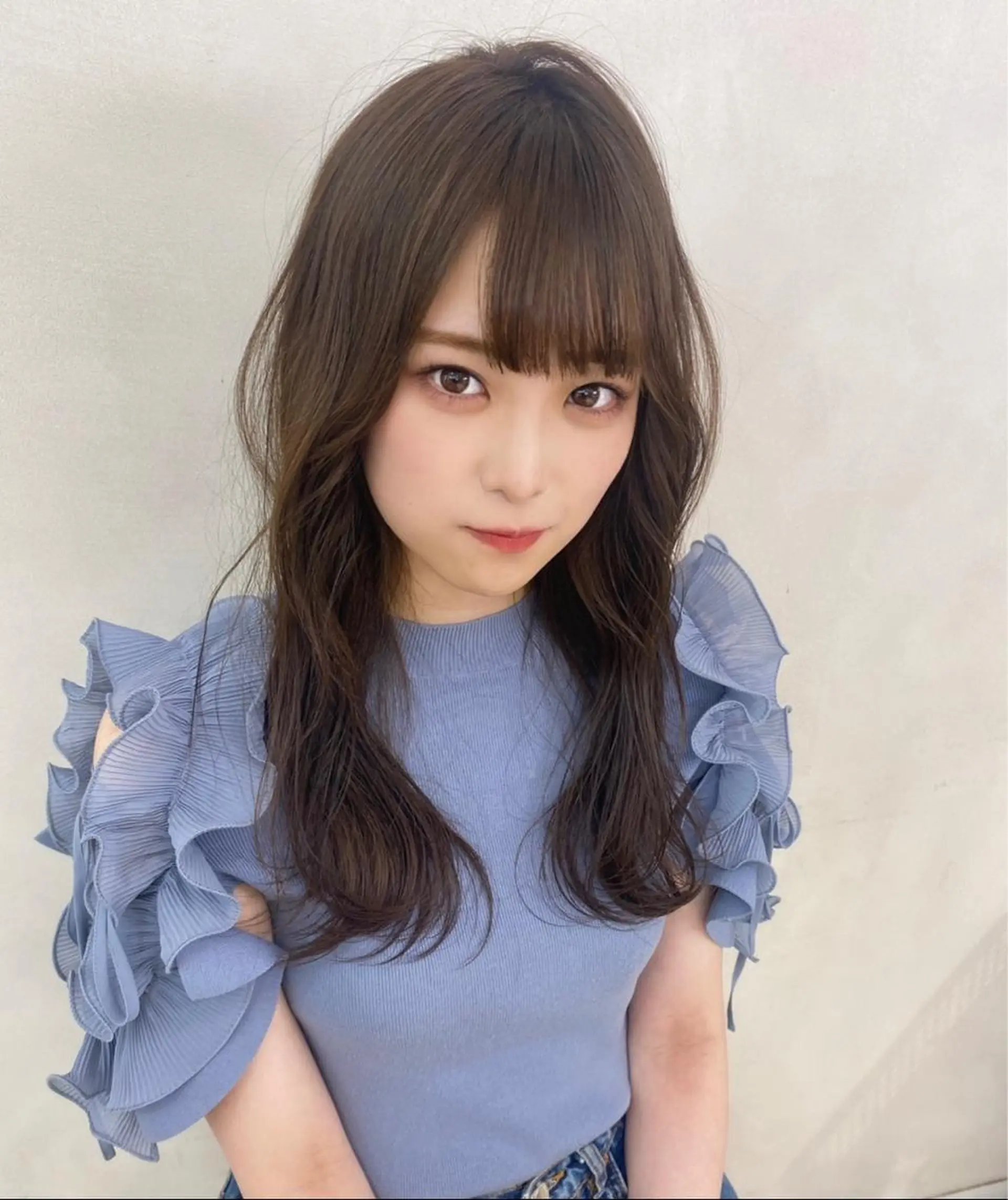 セミロング 新宿/韓国レイヤー/ 顔まわり/メンズヘアのヘアスタイル