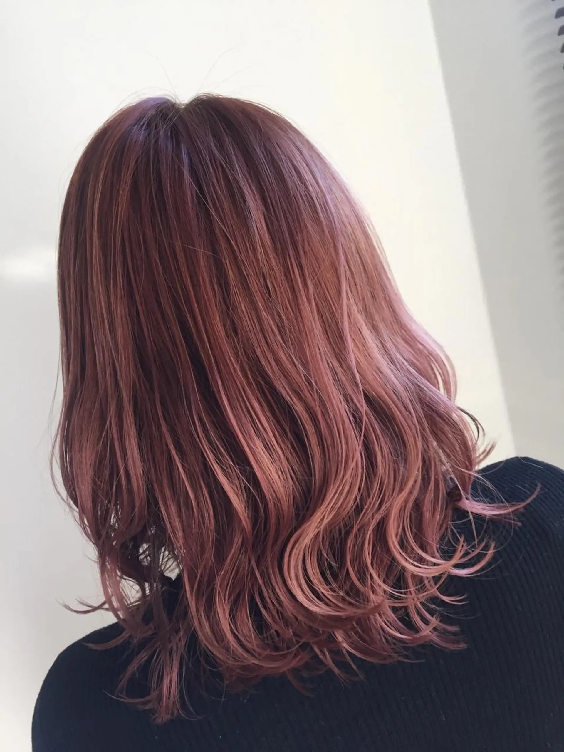 セミロング カラー ブリーチ レッドカラー 白髪ぼかし ハイライト専門/大嶋のヘアスタイル