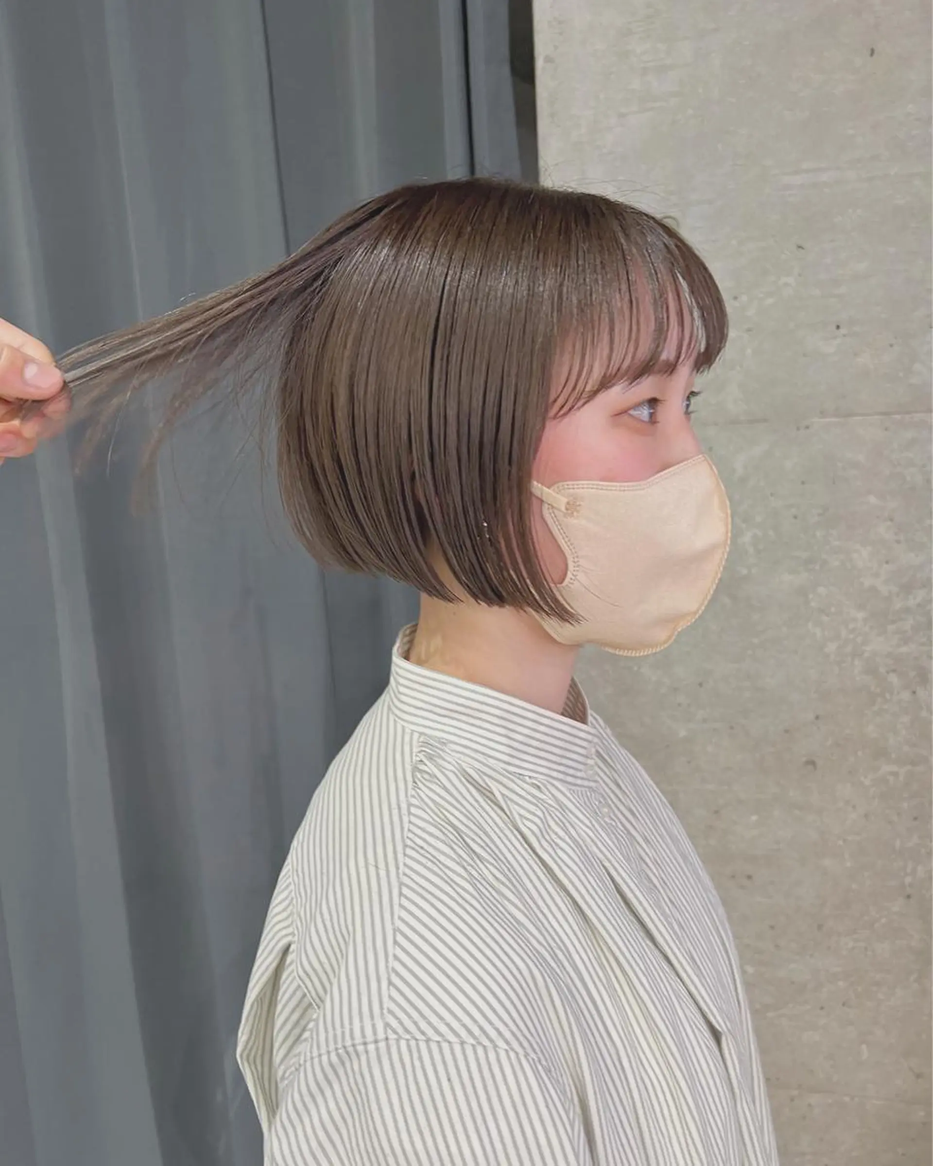 ショート カラー ボブパーマコテ巻き風 パーマNo1深江秀平のヘアスタイル