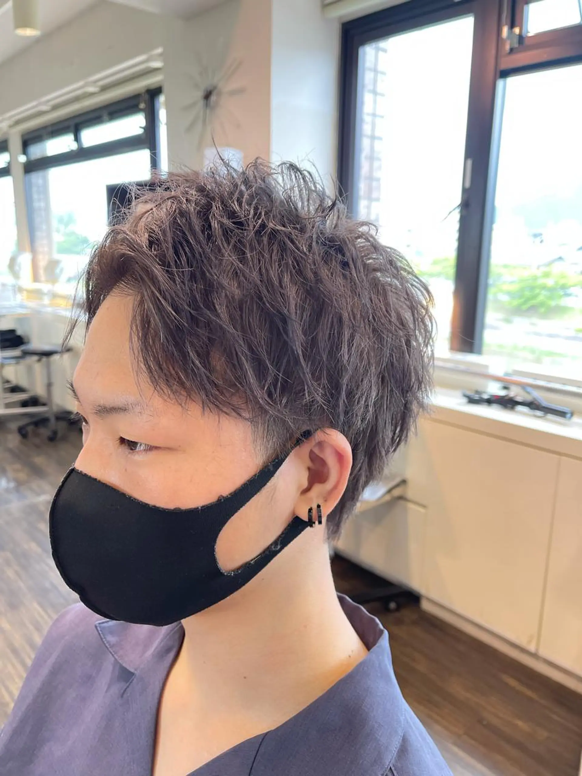 ショート カラー メンズ アッシュ アッシュグレー カット ヘアカラー メンズスタイル /メンズパーマ/須藤のヘアスタイル