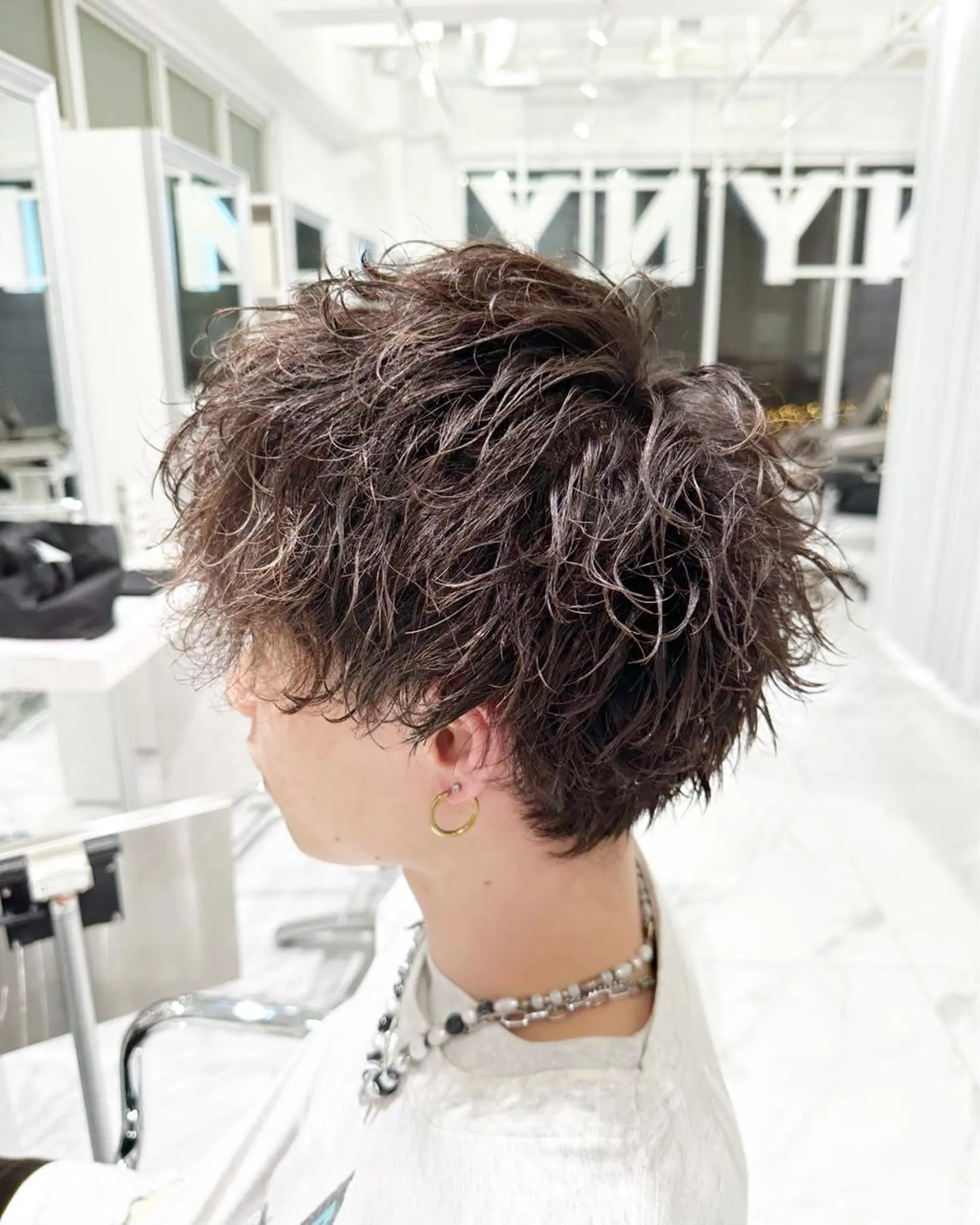 メンズ メンズパーマ 波巻きパーマ カット パーマ ボブスタイル/ 透明感カラー/八幡のヘアスタイル