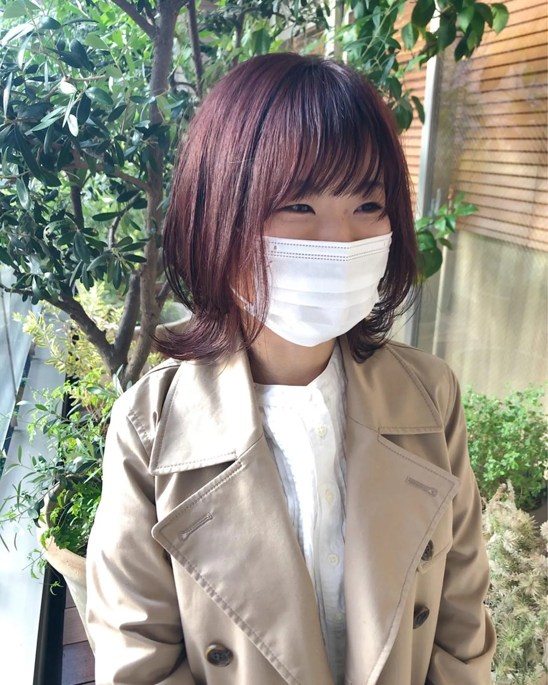 ミディアム カラー ベージュカラー ピンクカラー ピンクベージュ ウルフカット Memories 銀座のヘアスタイル