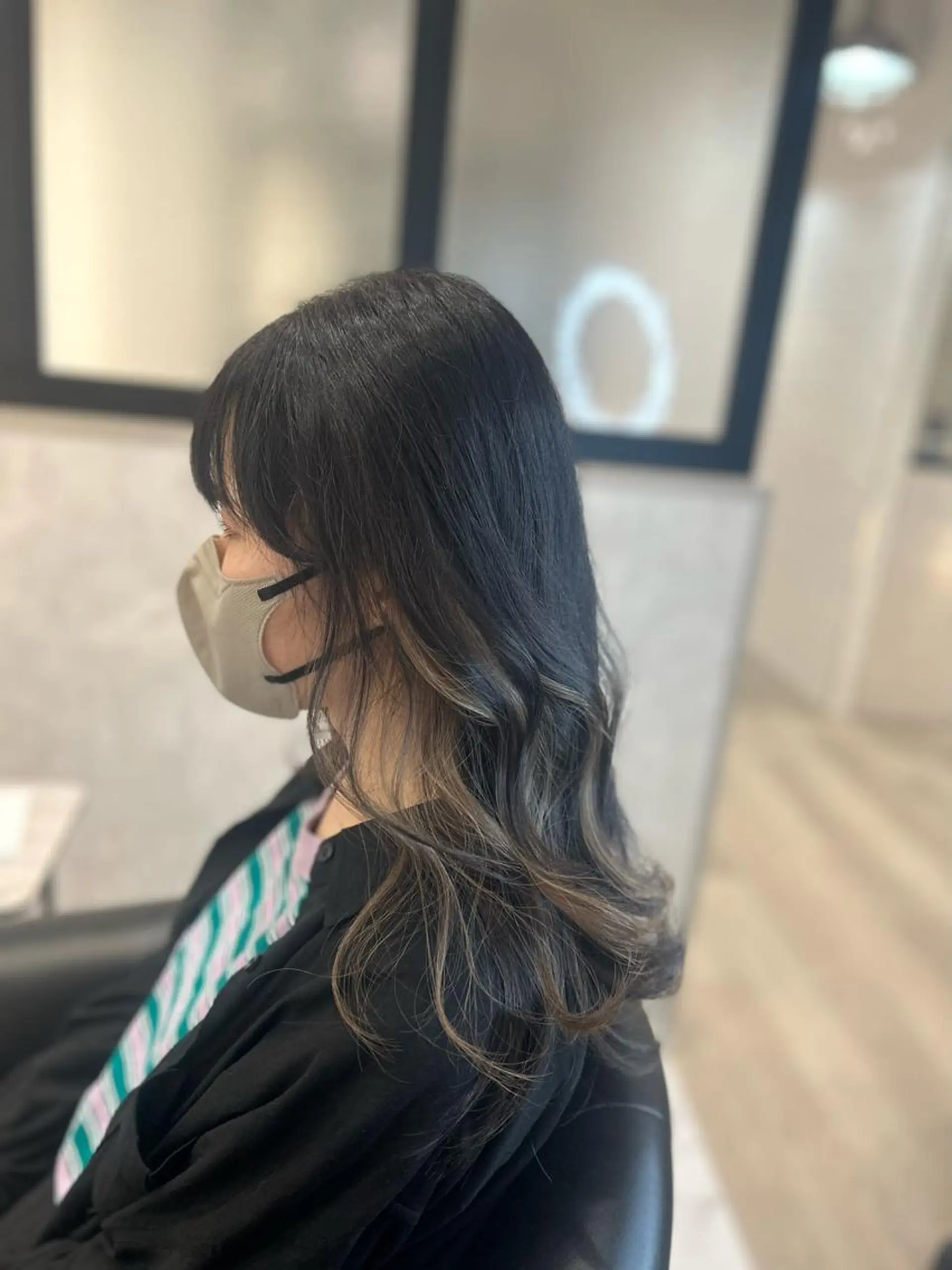 セミロング カラー ヘアカラー トリートメント &chaLme   心斎橋所属・emi/髪質改善/ 韓国風/艶カラーのヘアスタイル