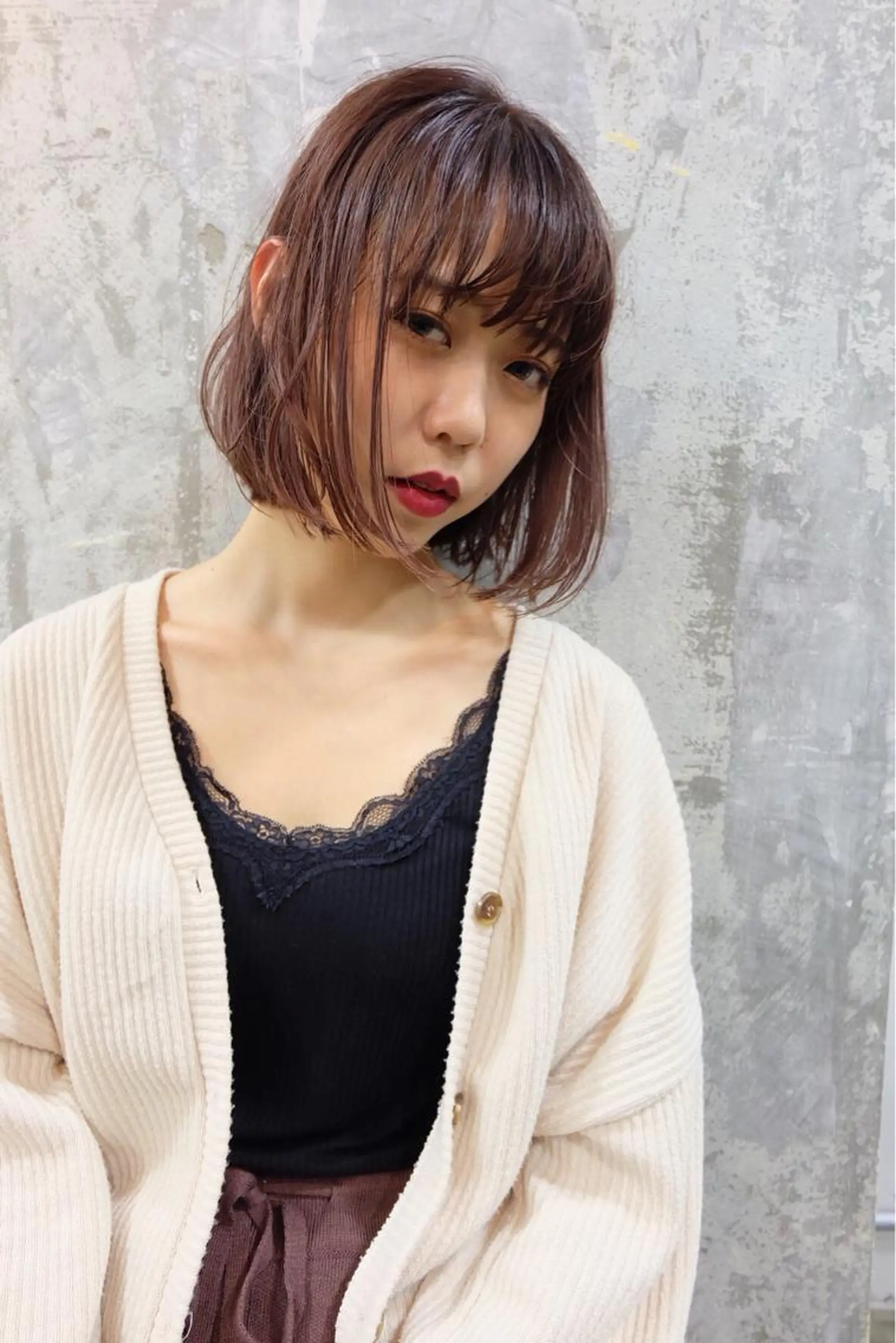 ミディアム ボブ Pia hair Design Yakuin所属・Pia ツボイ ケイタのヘアスタイル