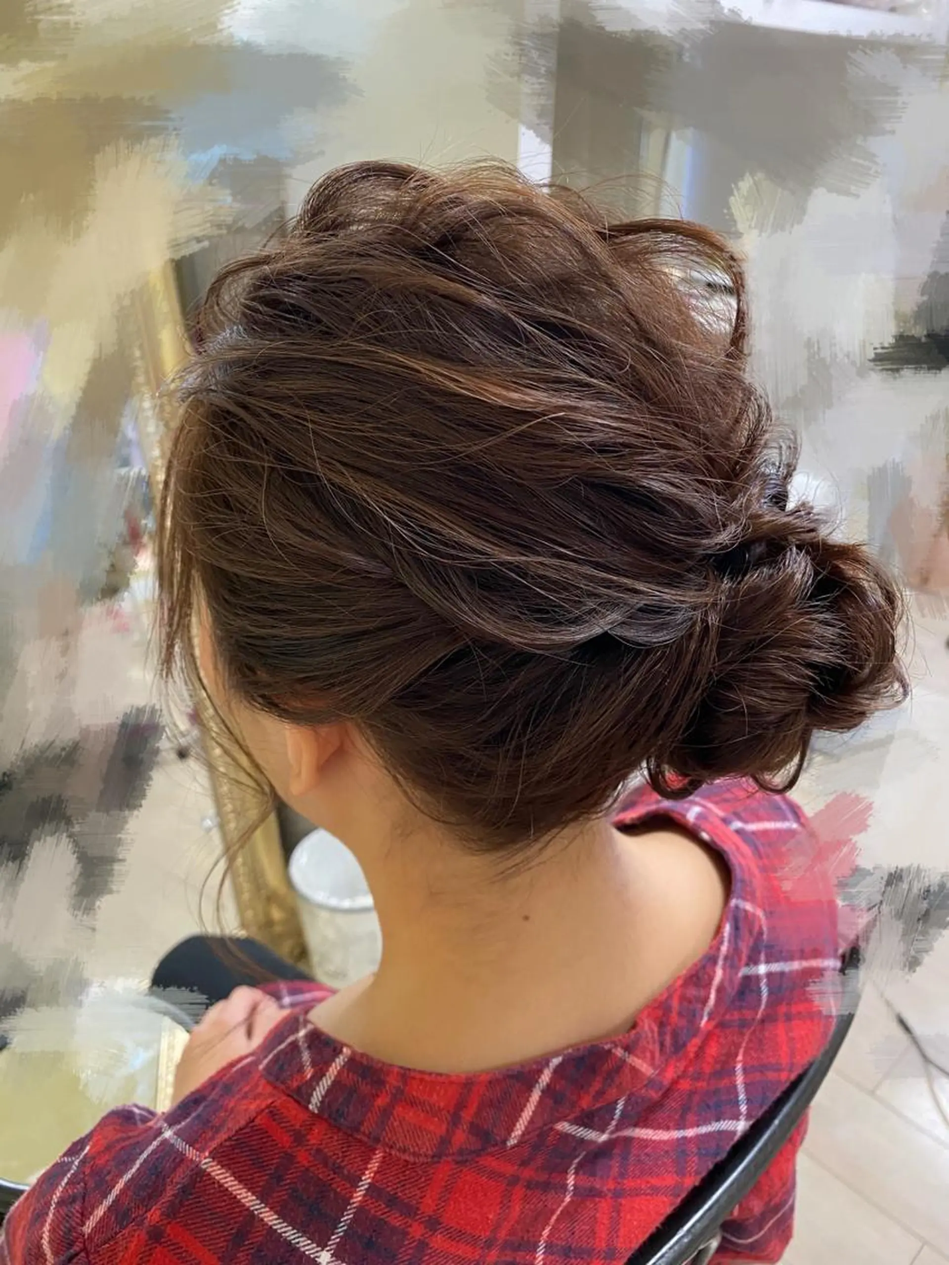 セミロング ヘアアレンジ タニモト ユイのヘアスタイル