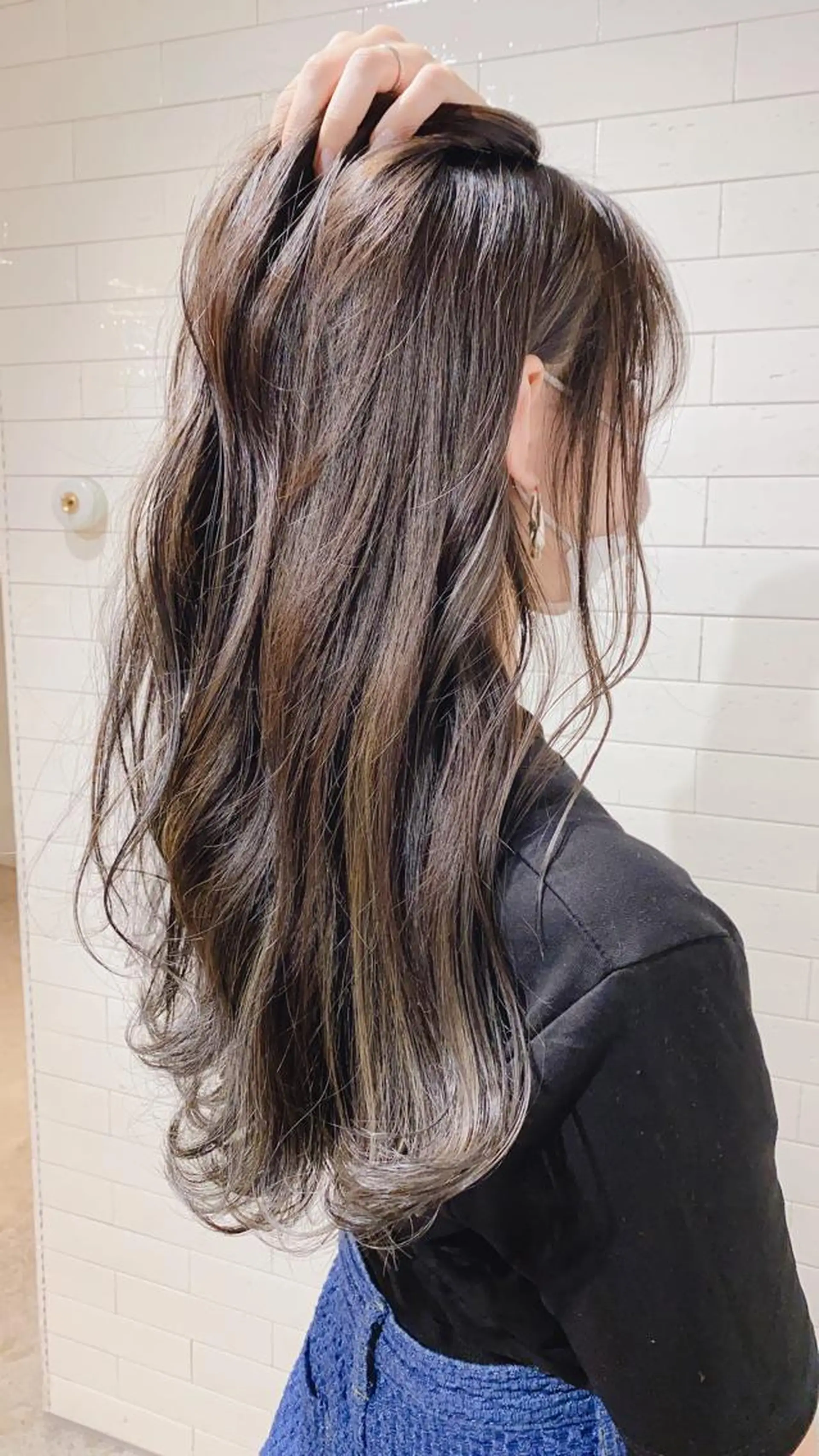 ロング ショートボブ アッシュ ボブ 外国人風カラー ハイライト メンズツイスパ ショートフクヤマシンのヘアスタイル