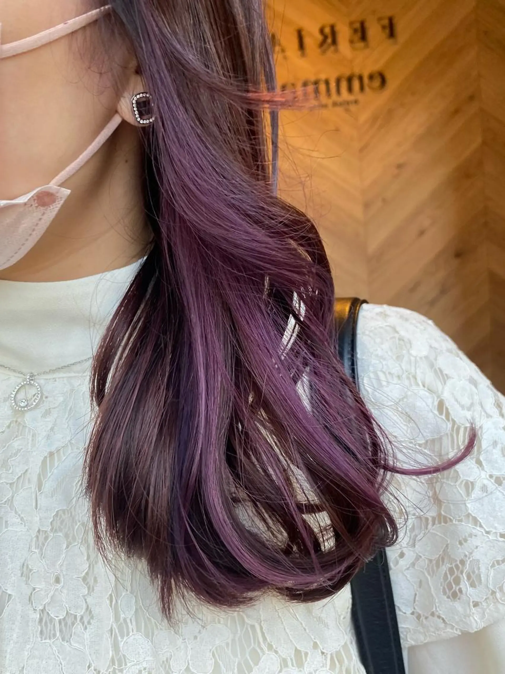 セミロング カラー Rinka/梅田/ 透け感カラー🤎のヘアスタイル