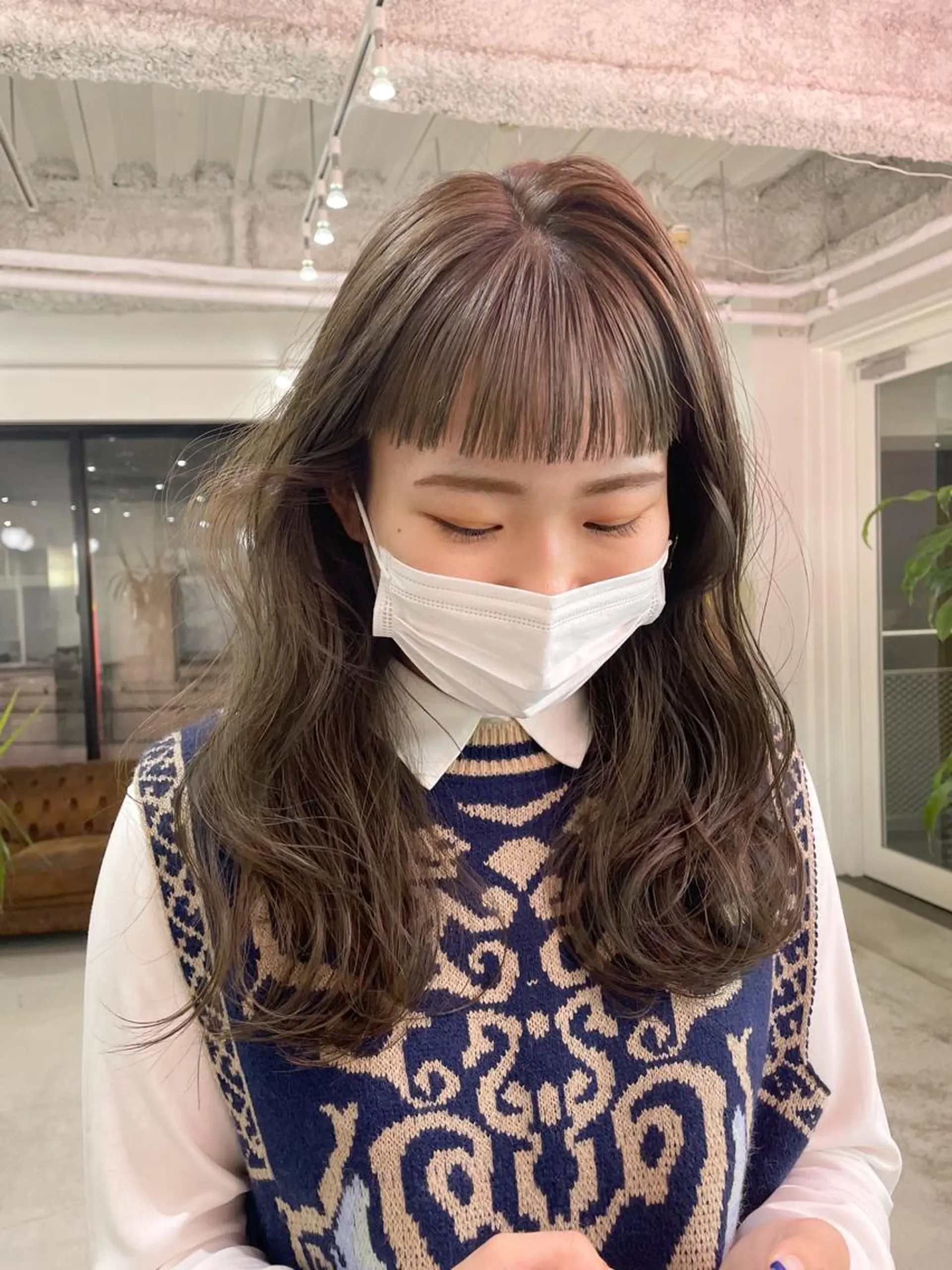 ミディアム カラー パーマ 💖美髪矯正💖 辻未侑のヘアスタイル