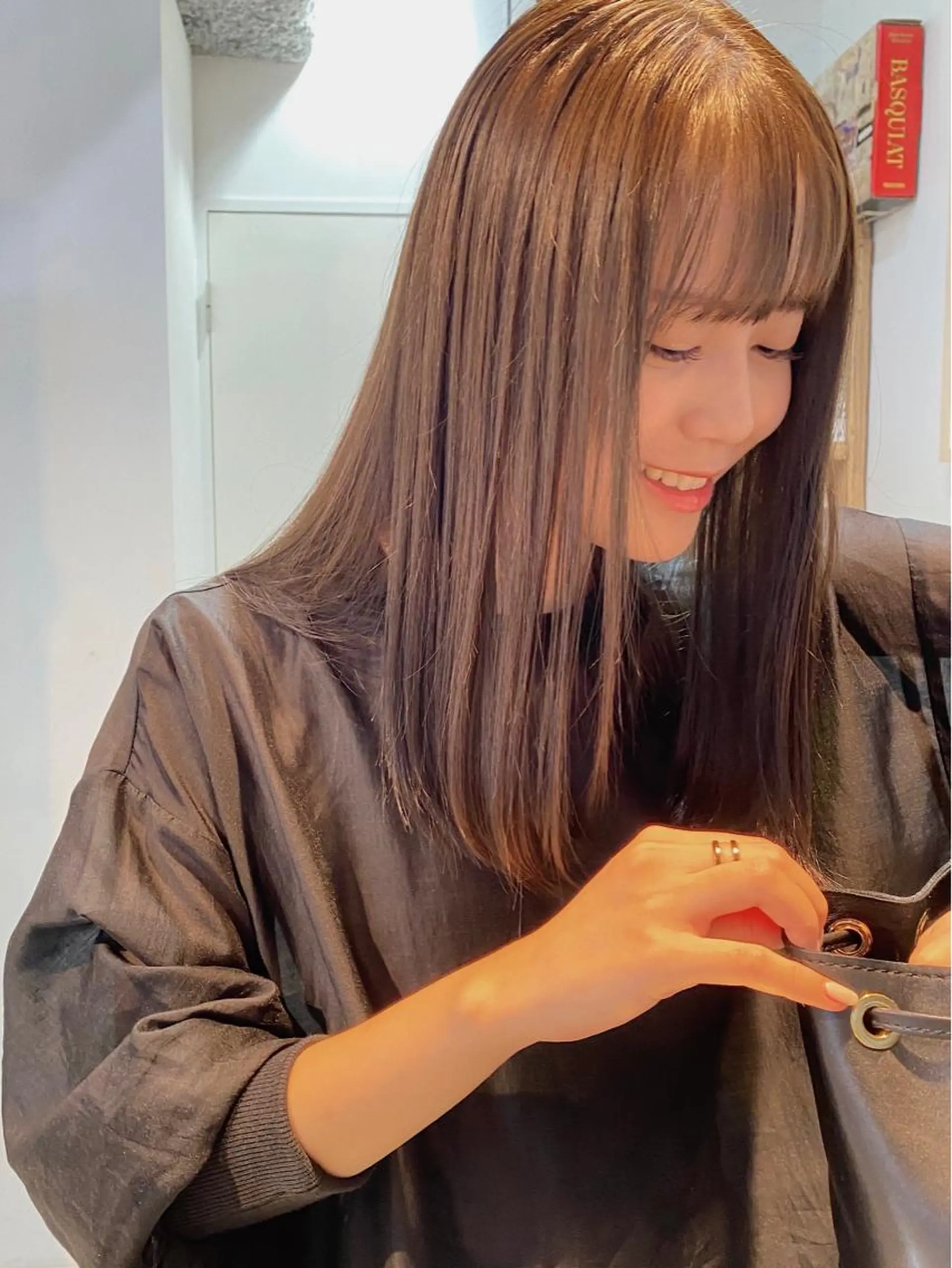 セミロング カラー 髪質改善 トリートメント ブリーチなしカラー/ 髪質改善/寺門束のヘアスタイル