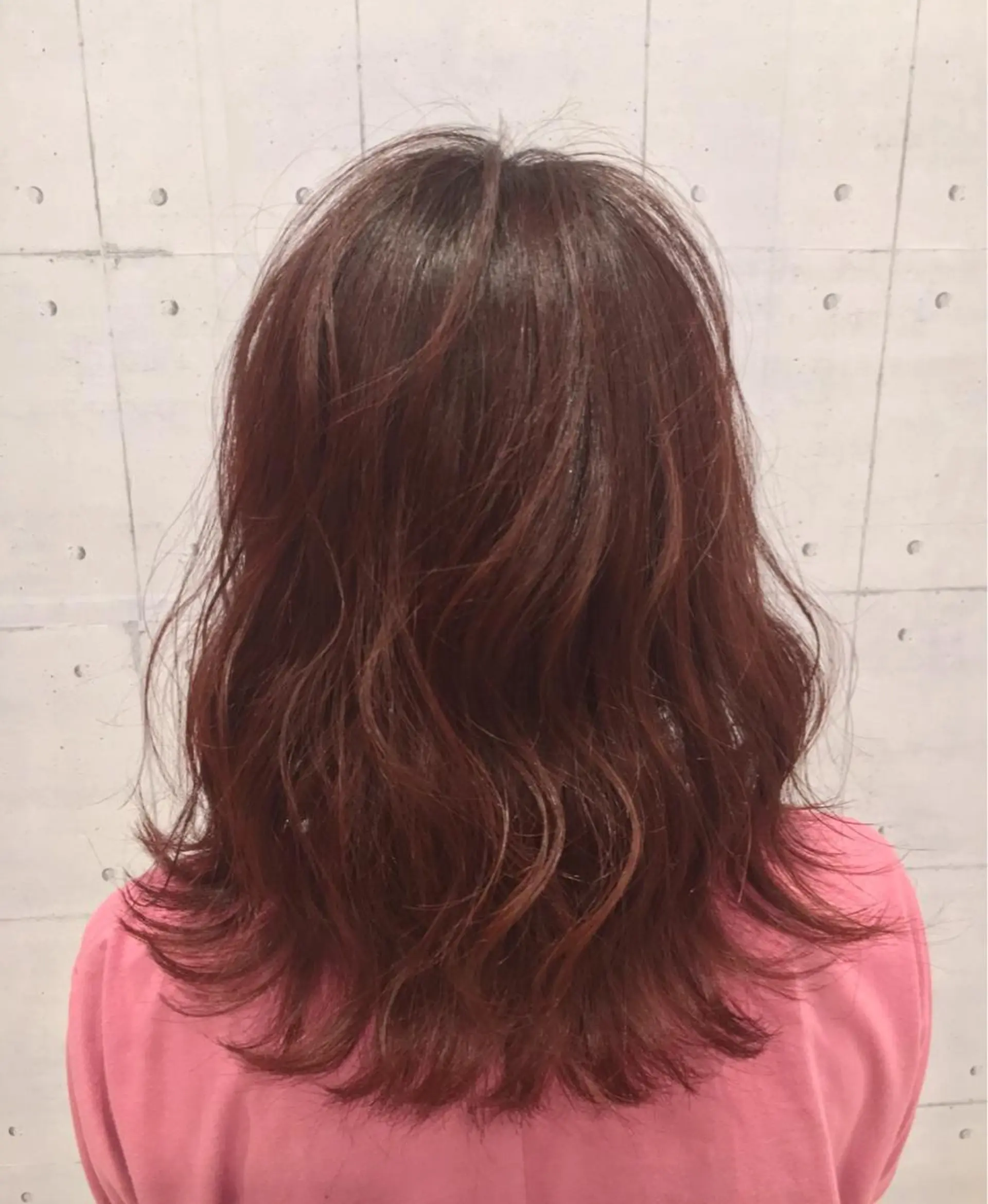 ミディアム カラー レッドカラー 韓・中華美女ヘア 🇰🇷×🇨🇳のヘアスタイル