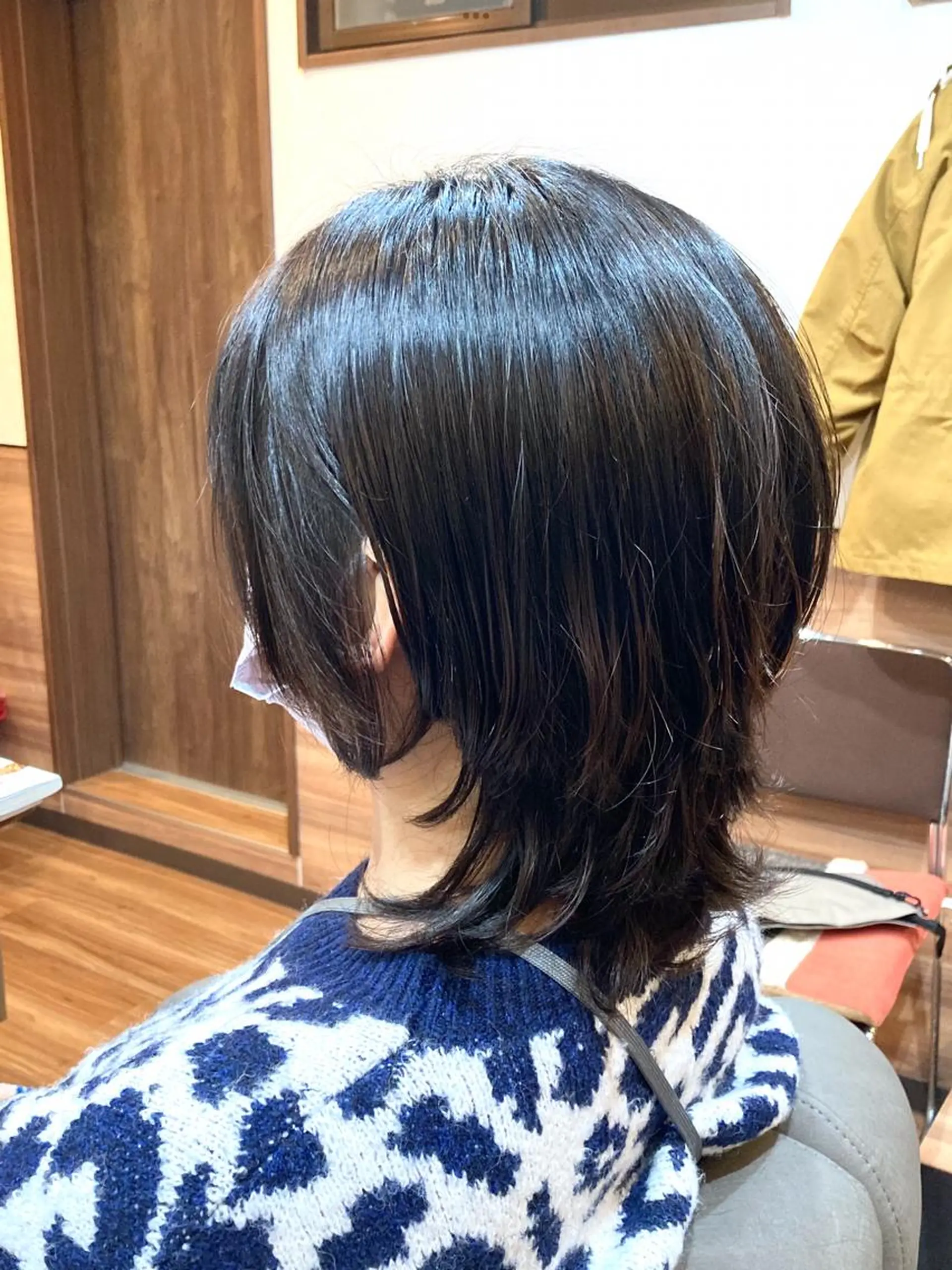 ミディアム マレットヘア 縮毛矯正 Annon プライベートサロンのヘアスタイル