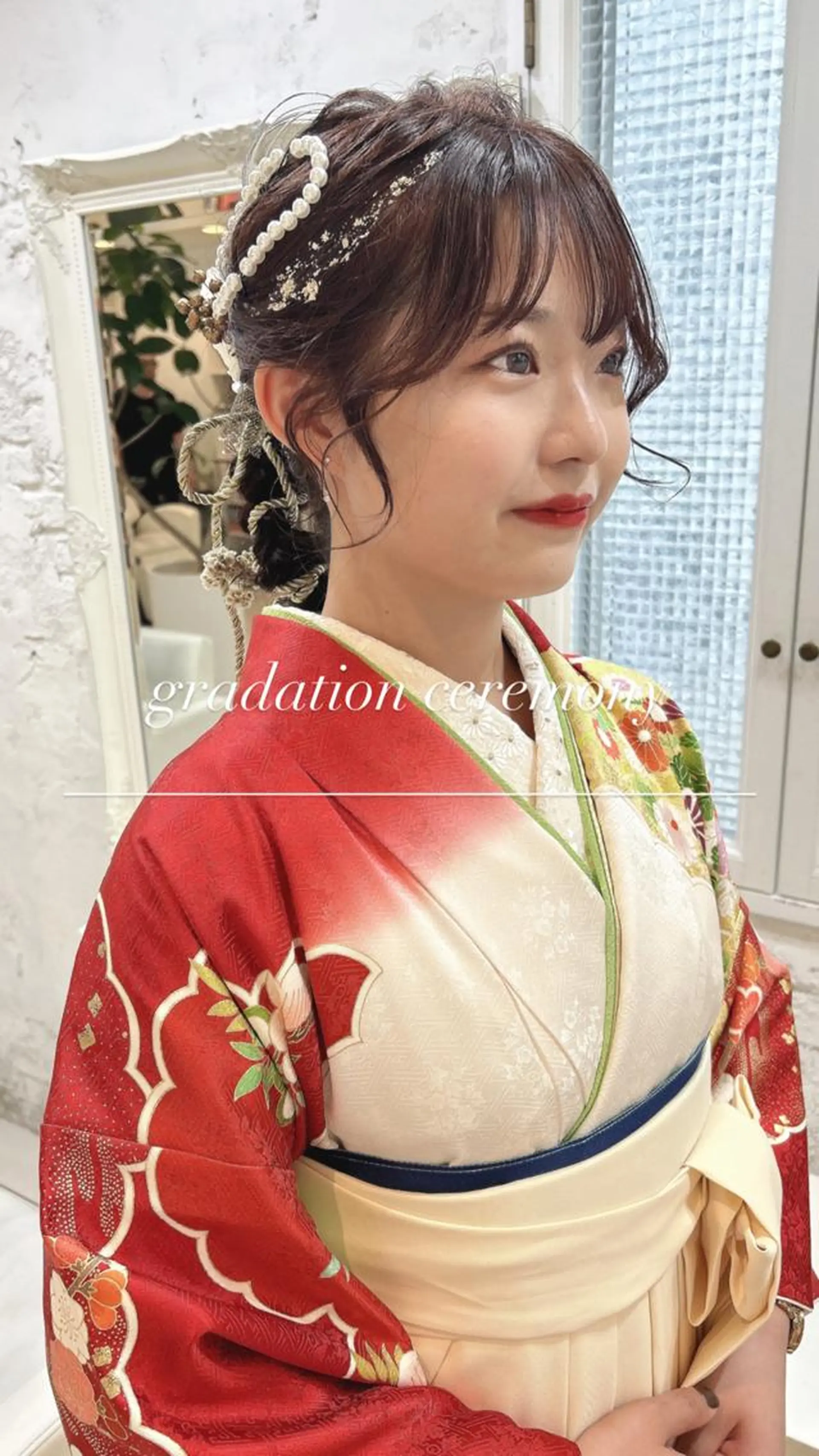 セミロング カラー ヘアアレンジ マツエク・マツパ アイブロウ 卒業式のヘアスタイル 着付け 透明感カラー🫧ヘア セット🫧松本菜月の眉毛・アイブロウイメージ