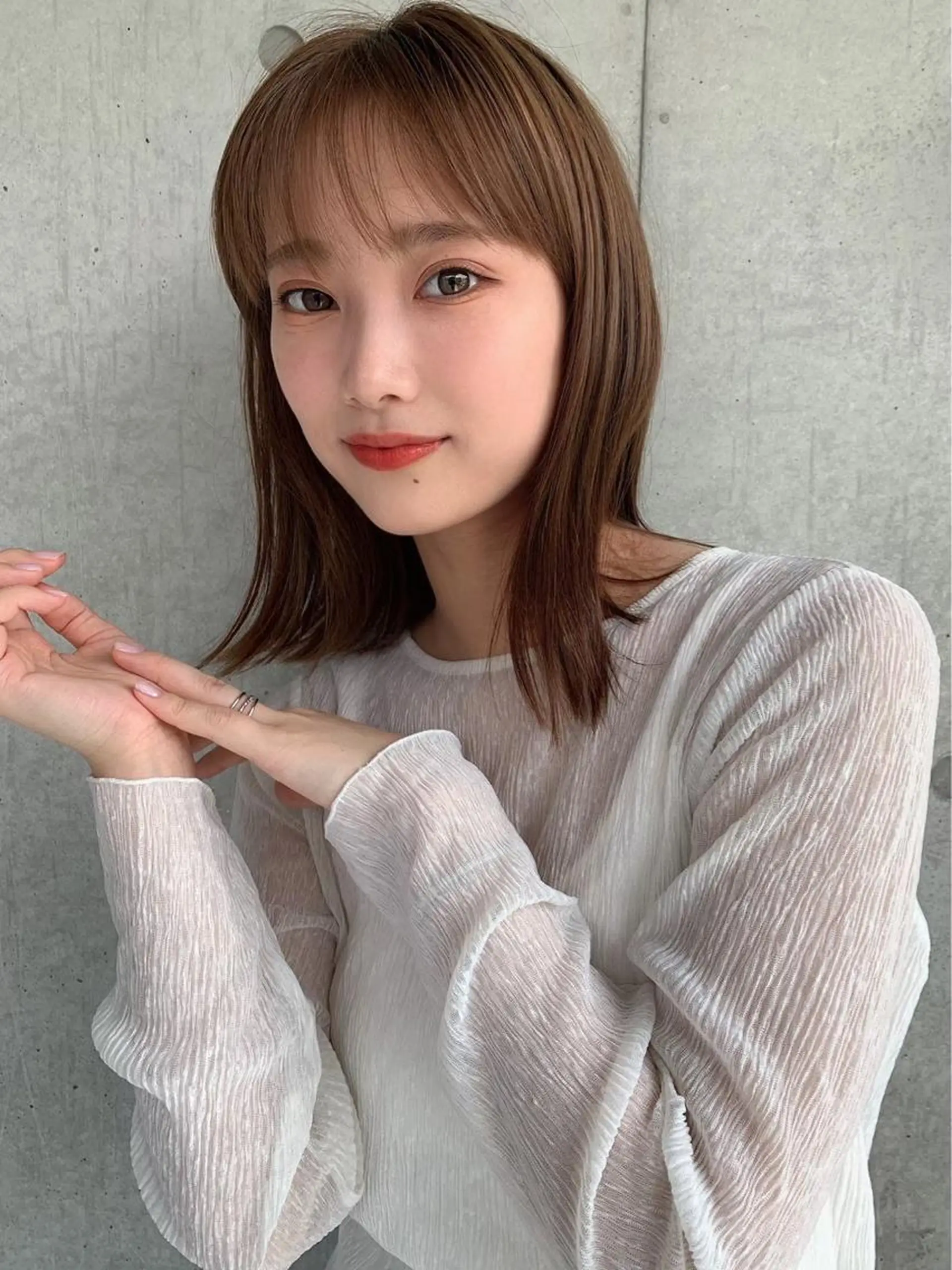 ミディアム カット ヘアカラー トリートメント ヘッドスパ ヘアセット ブリーチなし透明感 カラー/MISANOのヘアスタイル