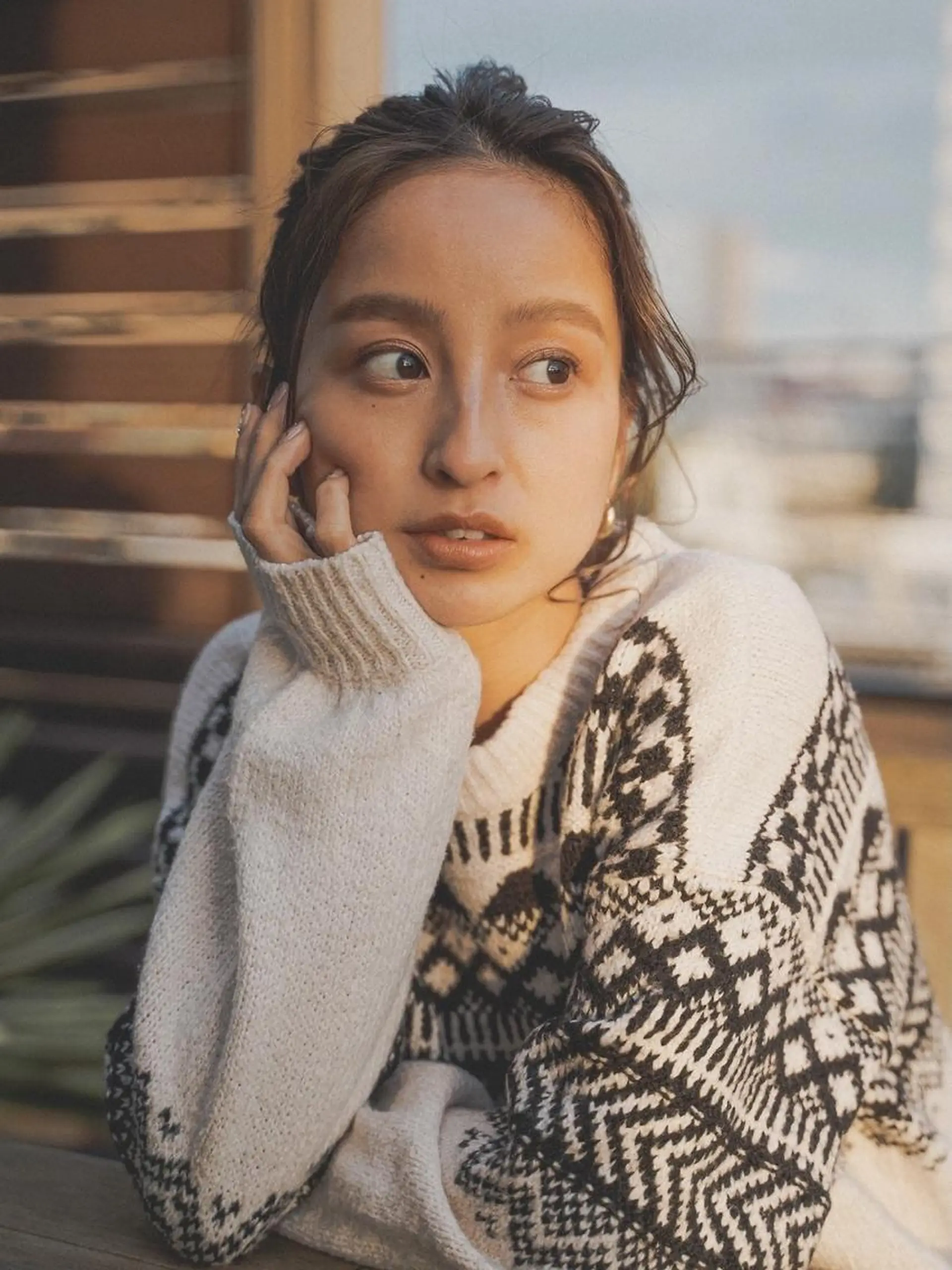 ミディアム 柳下 涼のヘアスタイル