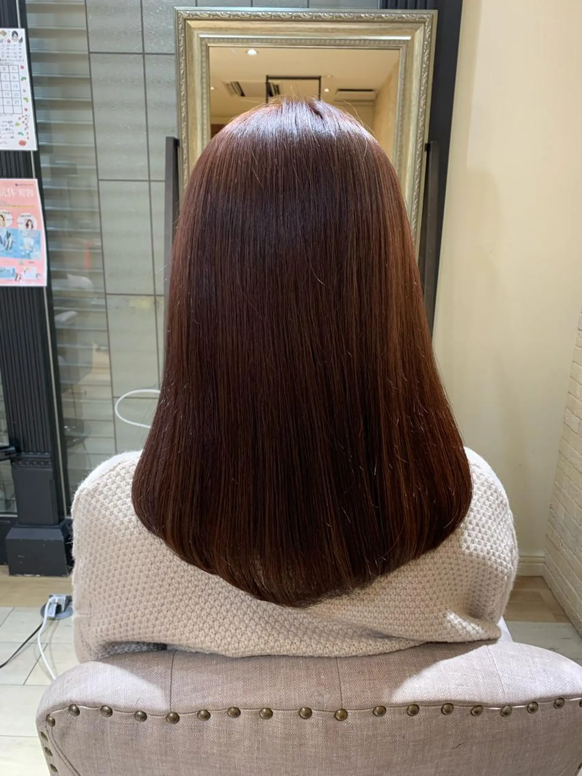 セミロング カラー ピンクカラー ヘアカラー トリートメント ヘッドスパ 艶髪レイヤー上田 紗也🇰🇷💗のヘアスタイル