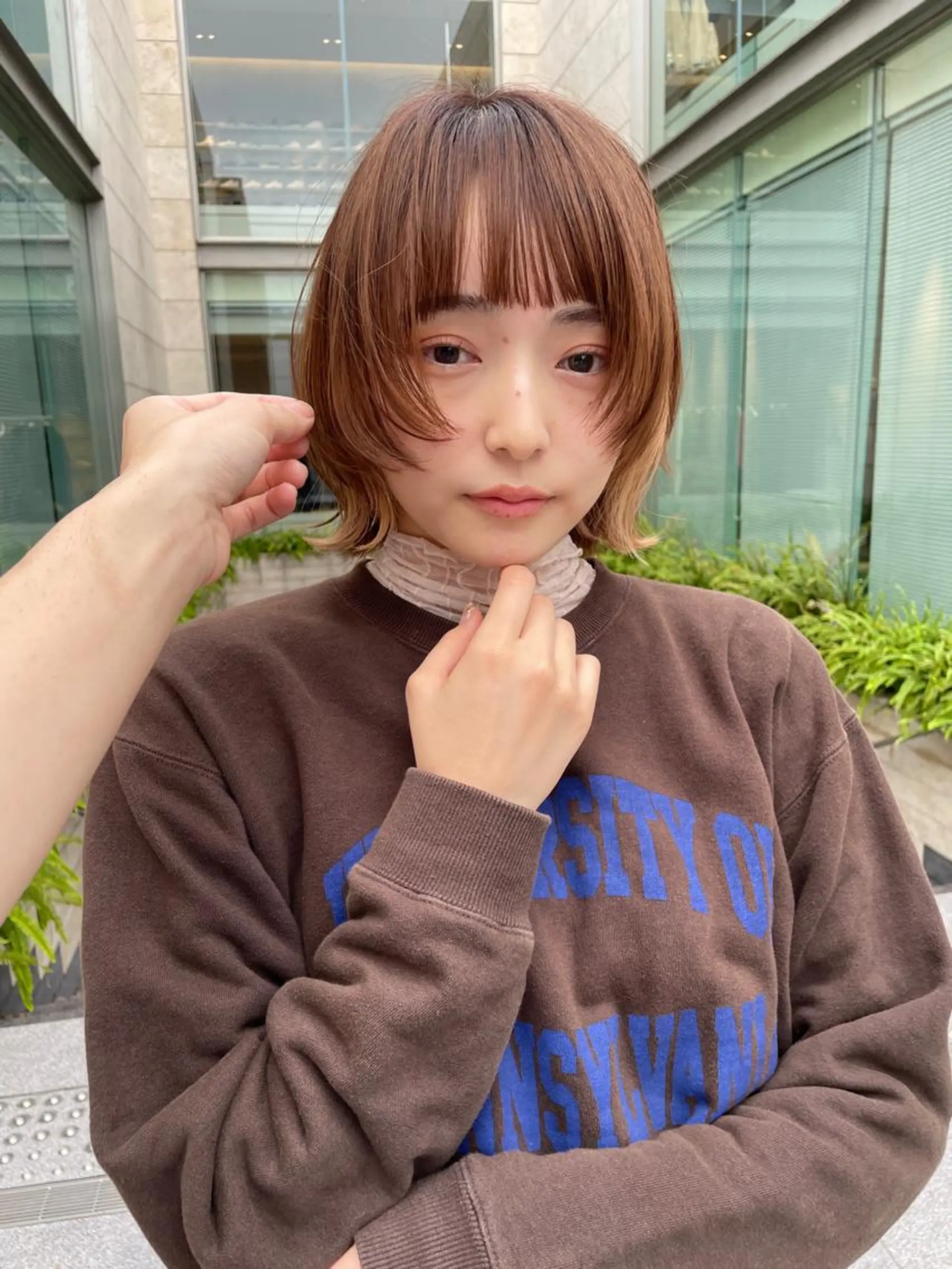 ミディアム カラー ボブレイヤー インナーカラー ボブ レイヤーカット カット ヘアカラー トリートメント ボブ/レイヤー/ケア パーマ/リュウタのヘアスタイル