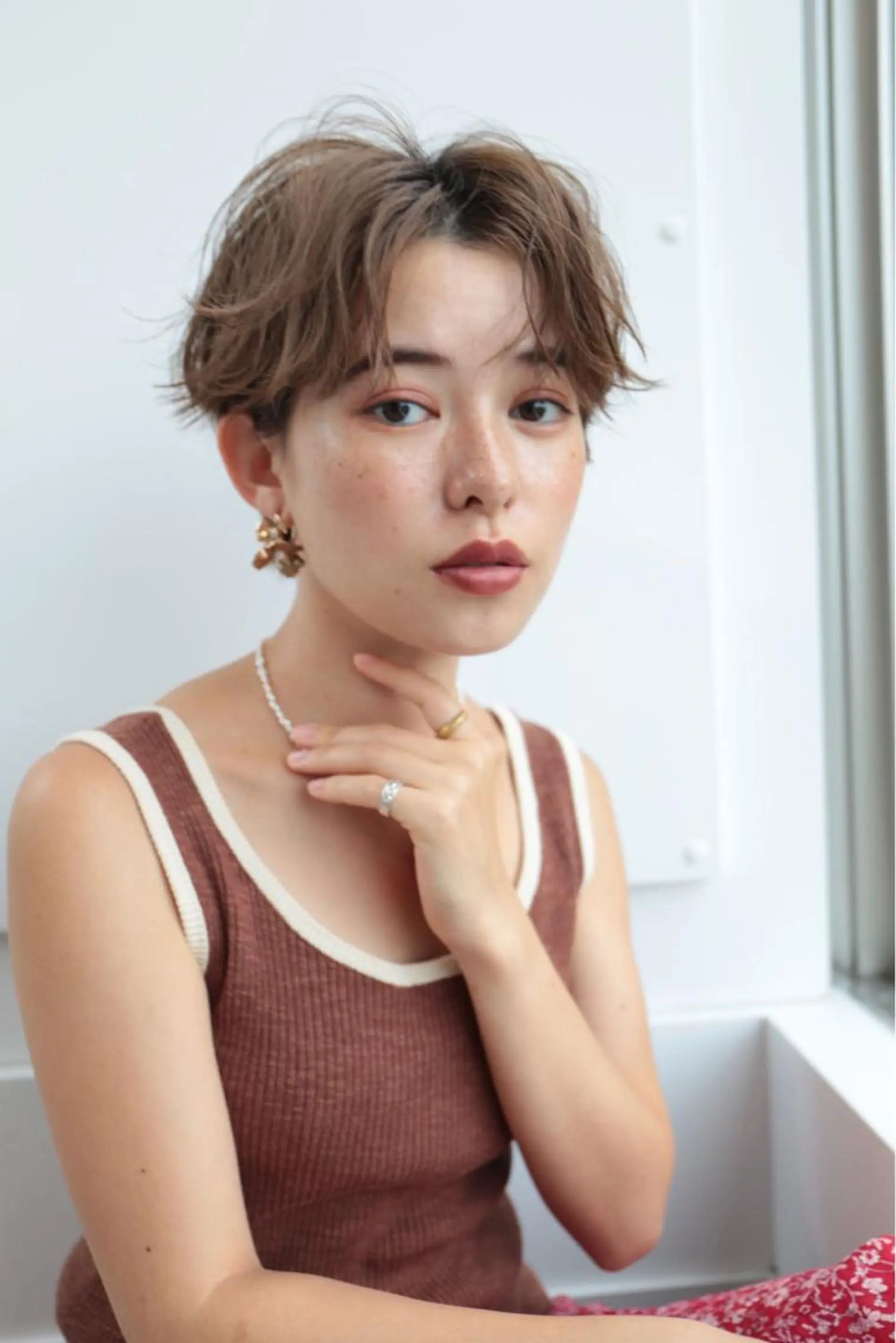 ショート ショートヘア ボブ ブリーチ/miinaのヘアスタイル