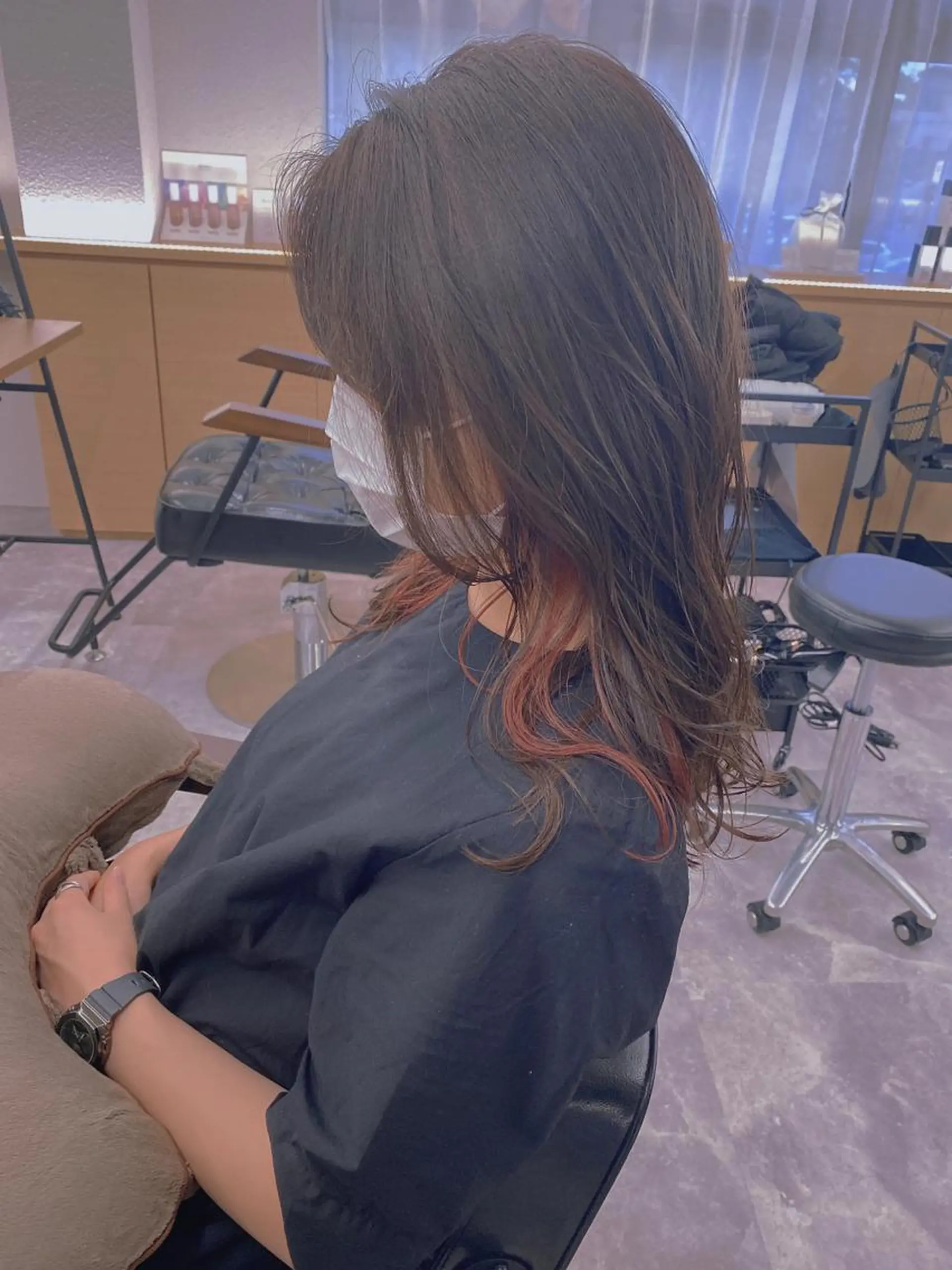 セミロング カラー ピンクカラー カット ヘアカラー 山﨑 大暉【ダブルカラー】のヘアスタイル