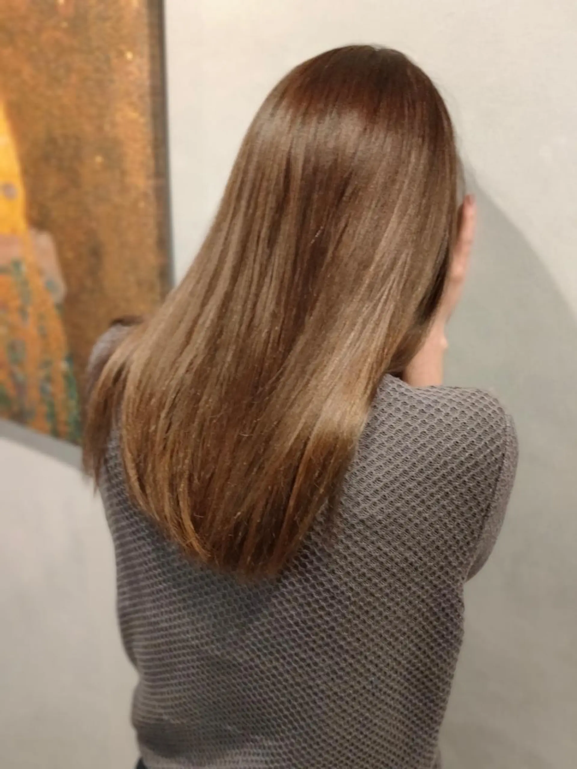 セミロング カラー ブリーチ ブリーチなしカラー ハイライト 透明感カラー松本のヘアスタイル