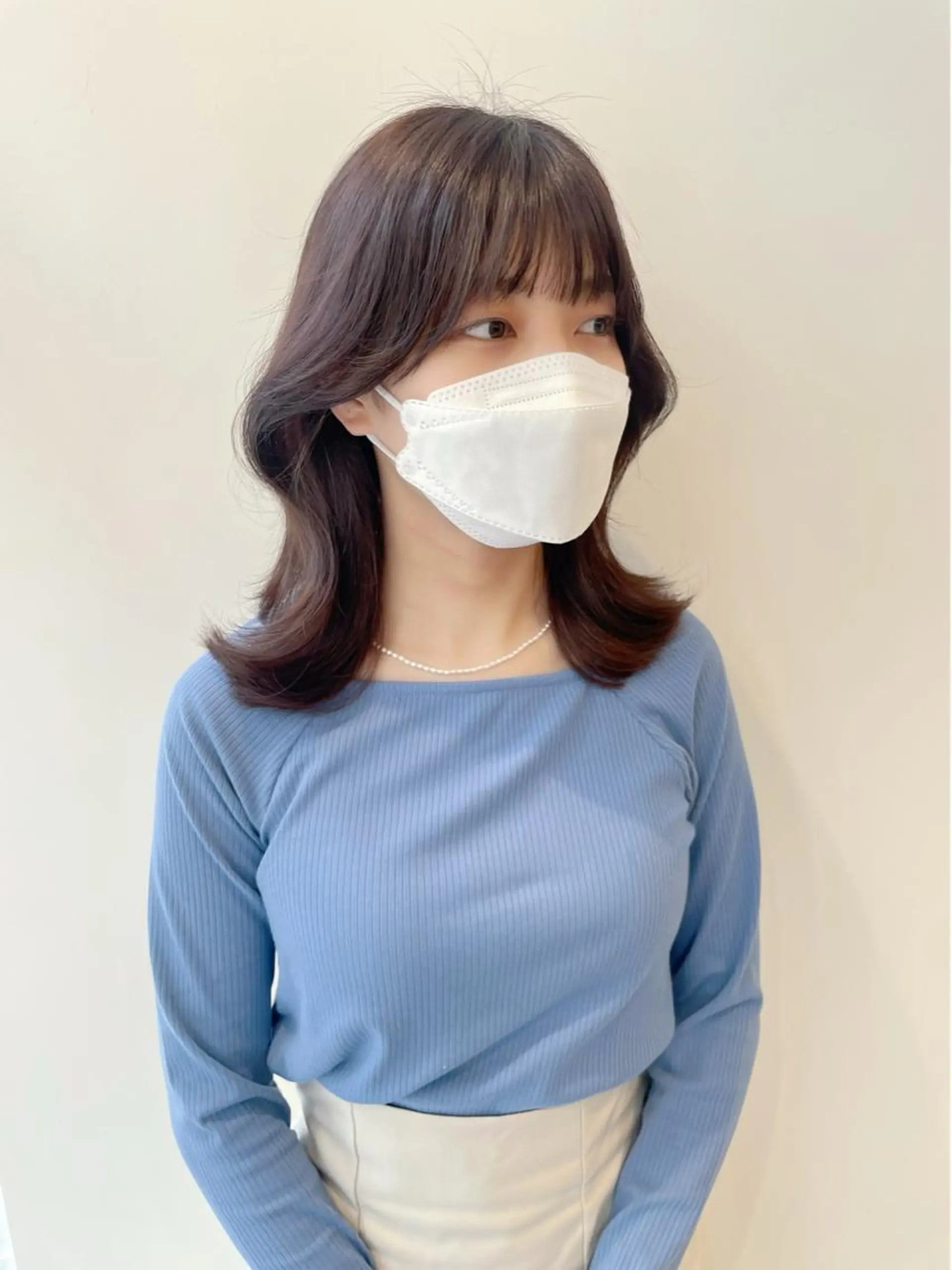 ミディアム カラー 韓国レイヤーカット/ ダブルカラーのヘアスタイル