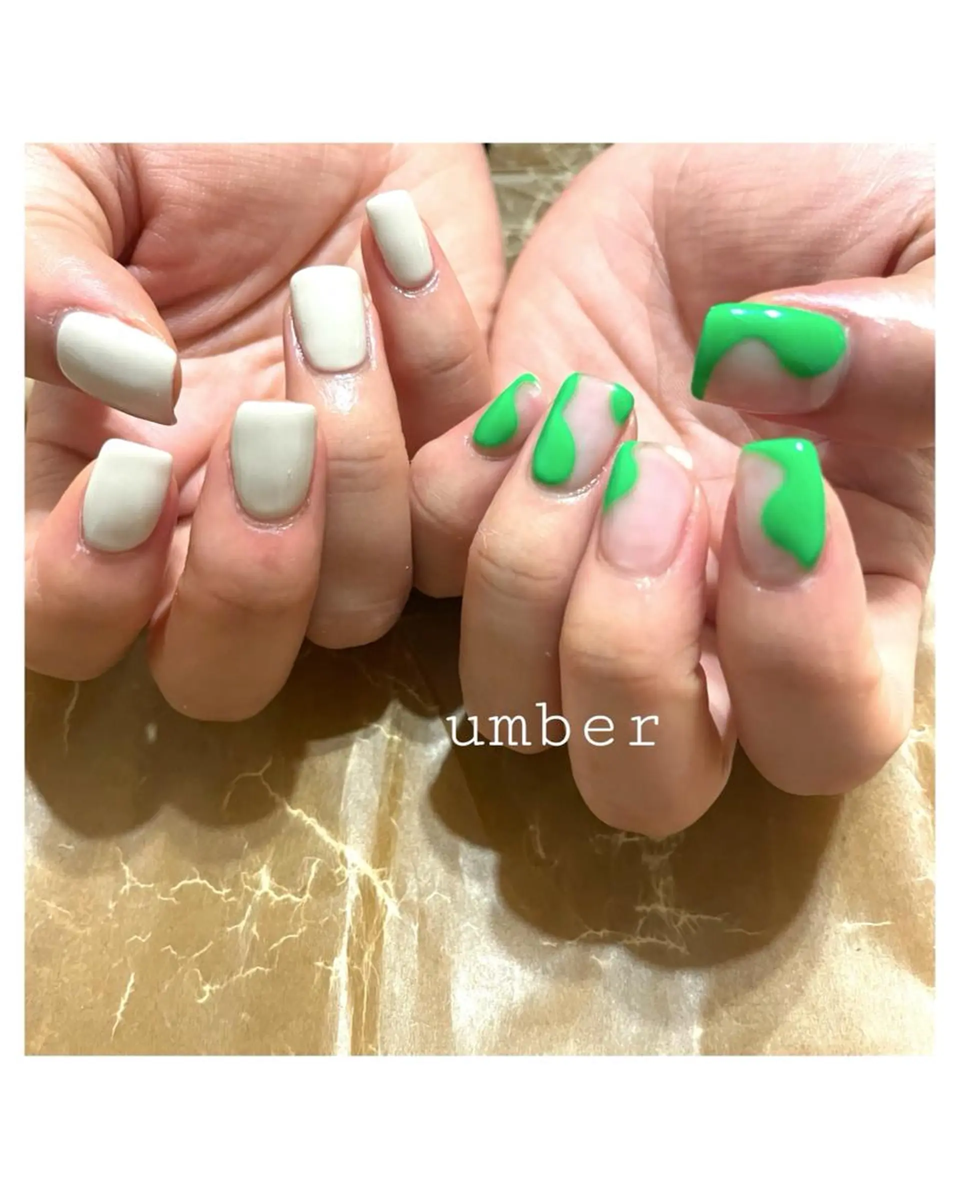 ネイル クリアネイル フラッシュネイル フットネイル フレンチネイル ジェルネイル ハンドネイル umber 三茶1分のネイルデザイン