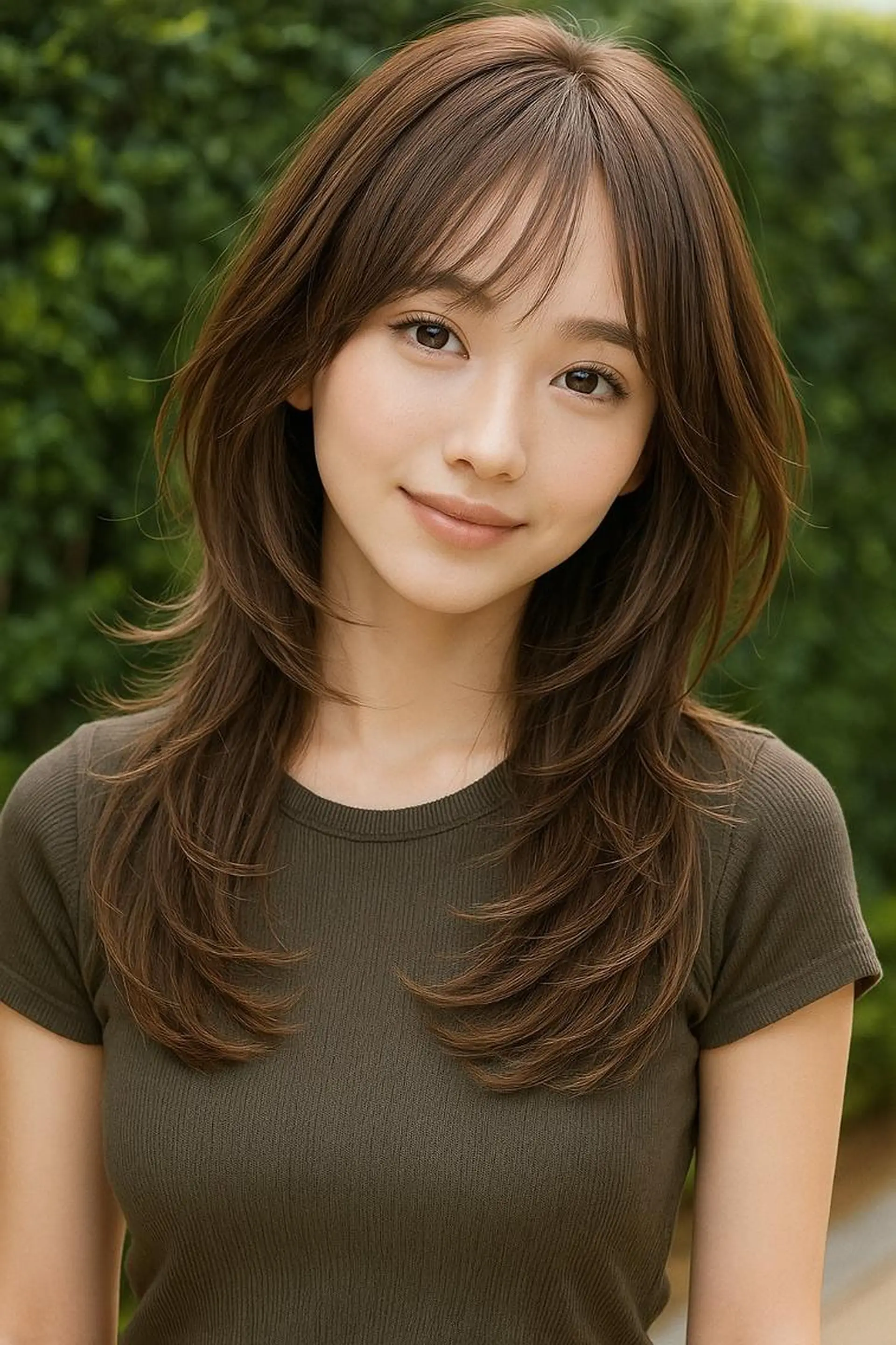 セミロング カラー 髪質改善 レイヤーカット 小顔カット 縮毛矯正 カット パーマ 縮毛矯正 トリートメント ヘアセット さく/髪質改善× 縮毛矯正/町田のヘアスタイル