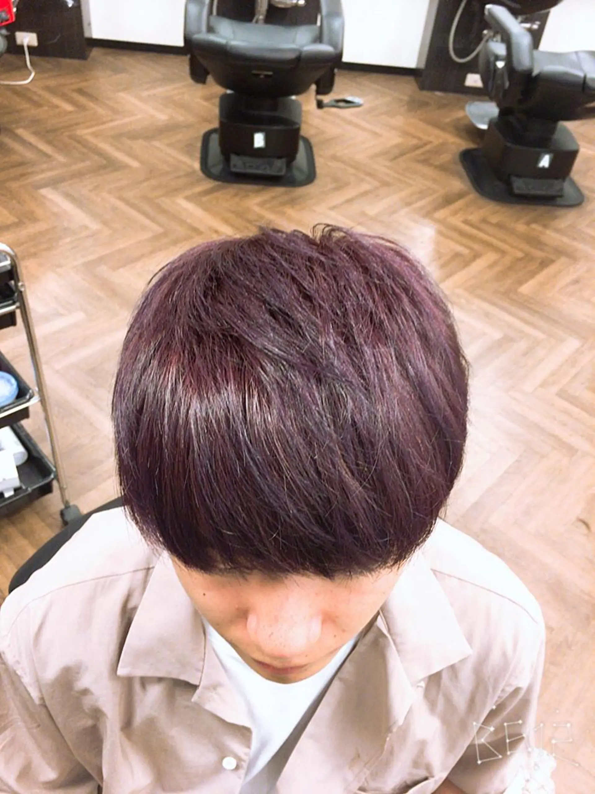 ミディアム カラー メンズ レッドカラー 前田賢生 ご新規様はNGのヘアスタイル