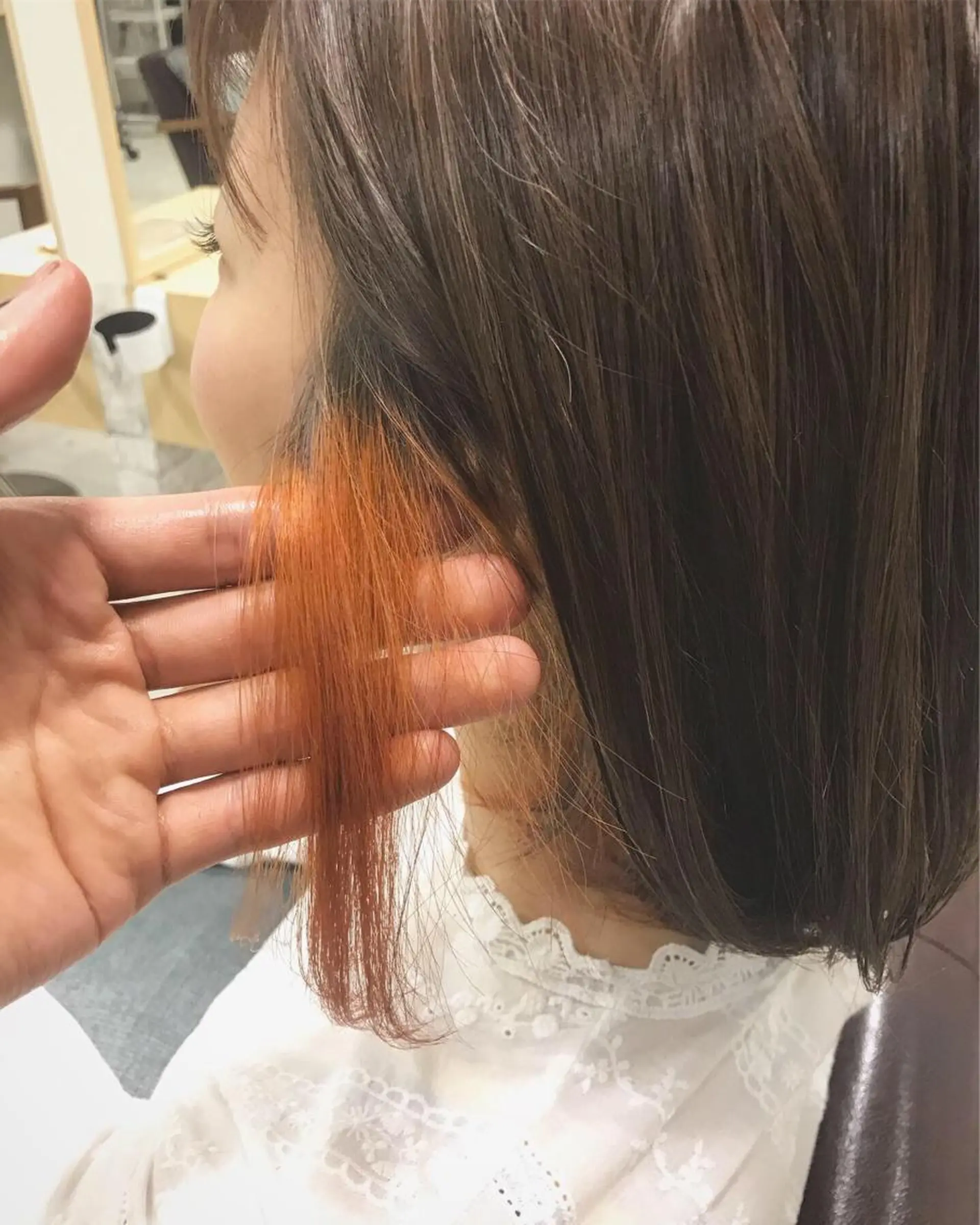 ショート カラー ベージュカラー オレンジ ヘアカラー トリートメント マンツーマン/透明感 foi hairのヘアスタイル