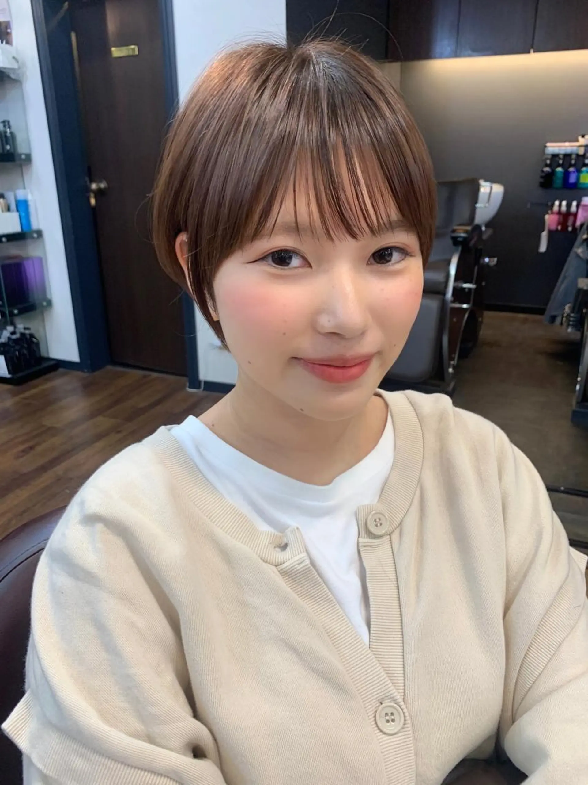 ショート カラー 縮毛矯正/ショート/ レイヤー/畑中正敏のヘアスタイル