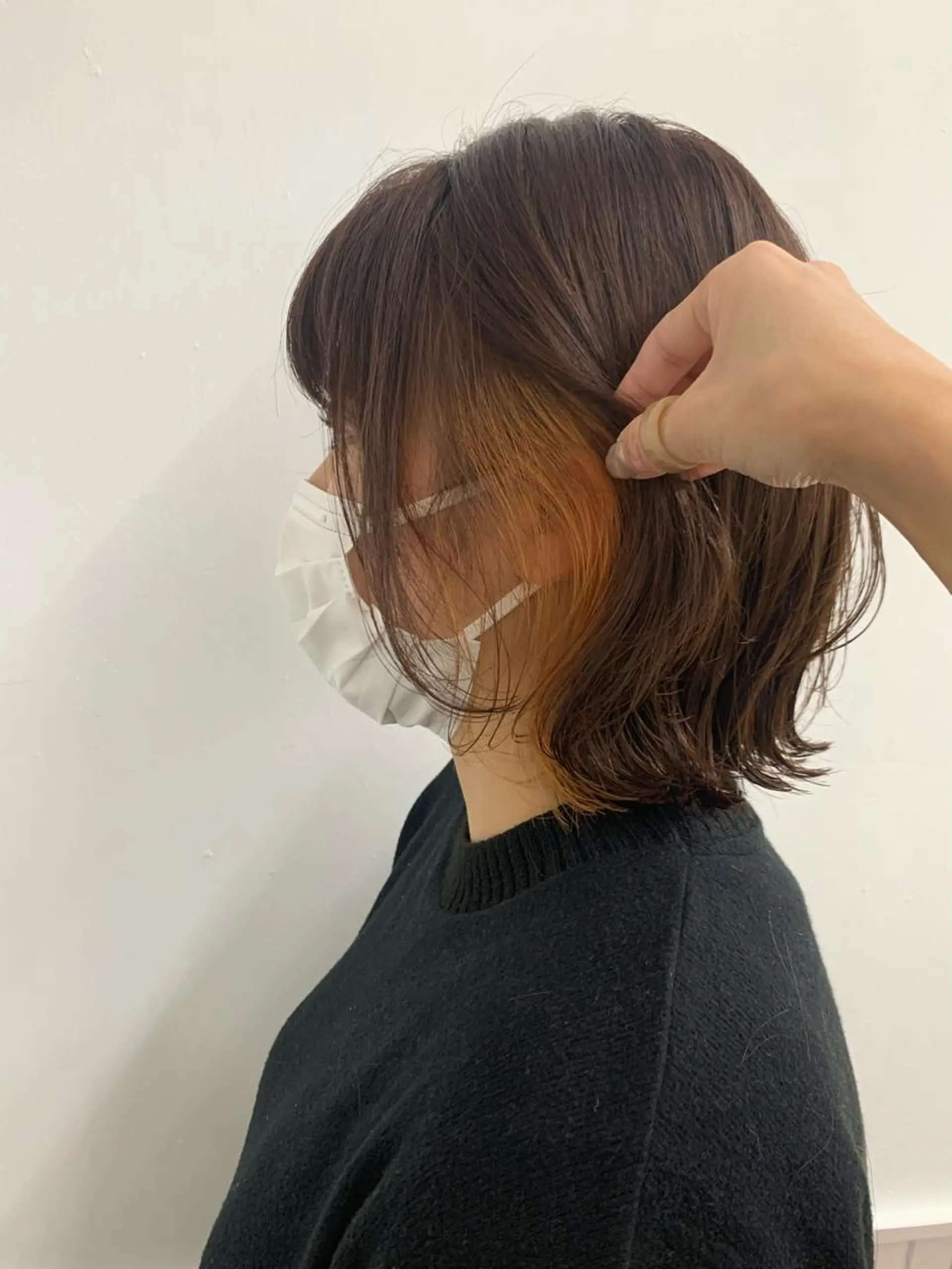 ミディアム カラー イヤリングカラー カット ヘアカラー 🌿椿 夢来🌿のヘアスタイル