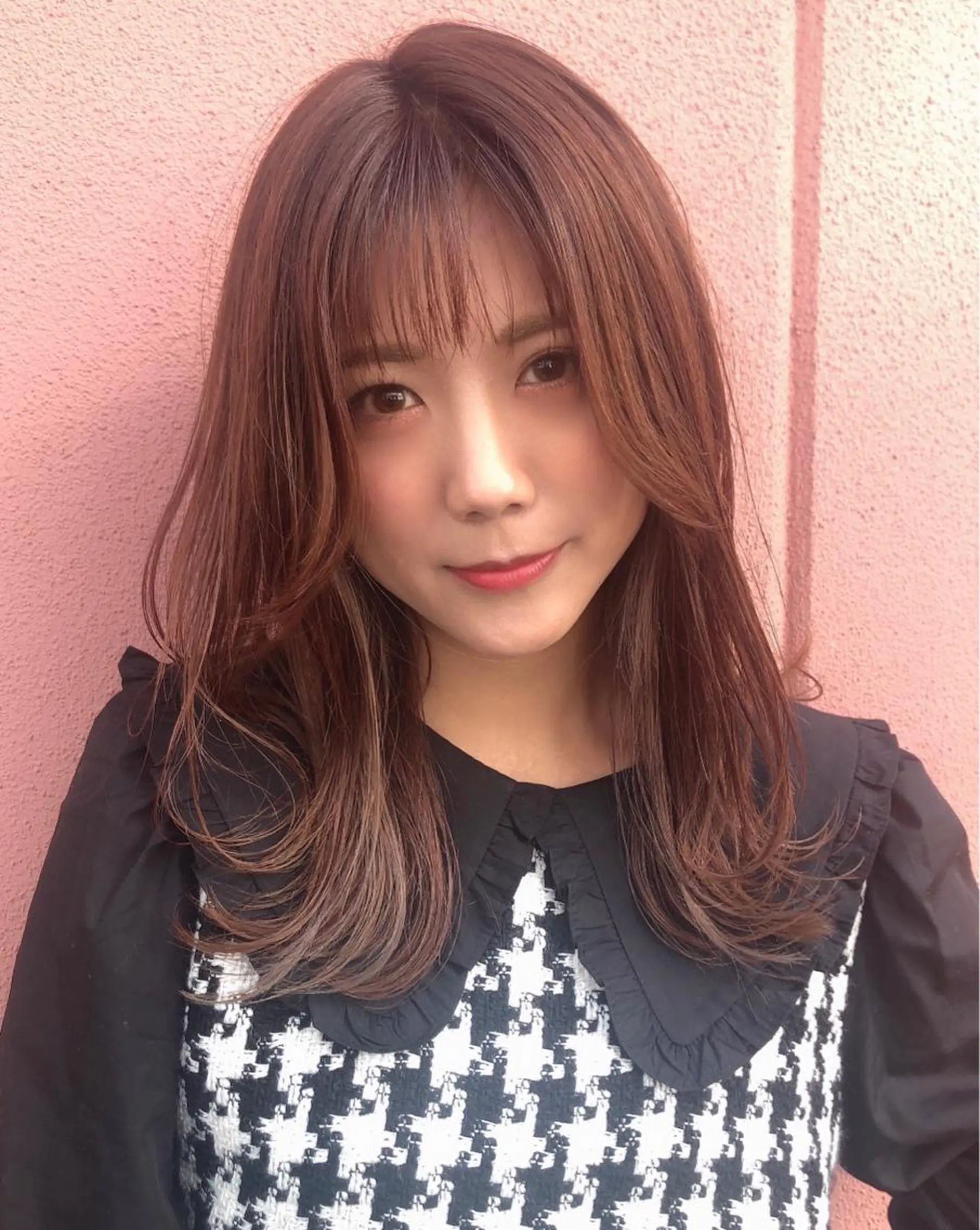 ロング カラー イヤリングカラー ヨシンモリ 韓国風ヘア 片山美穂 心斎橋・なんばのヘアスタイル