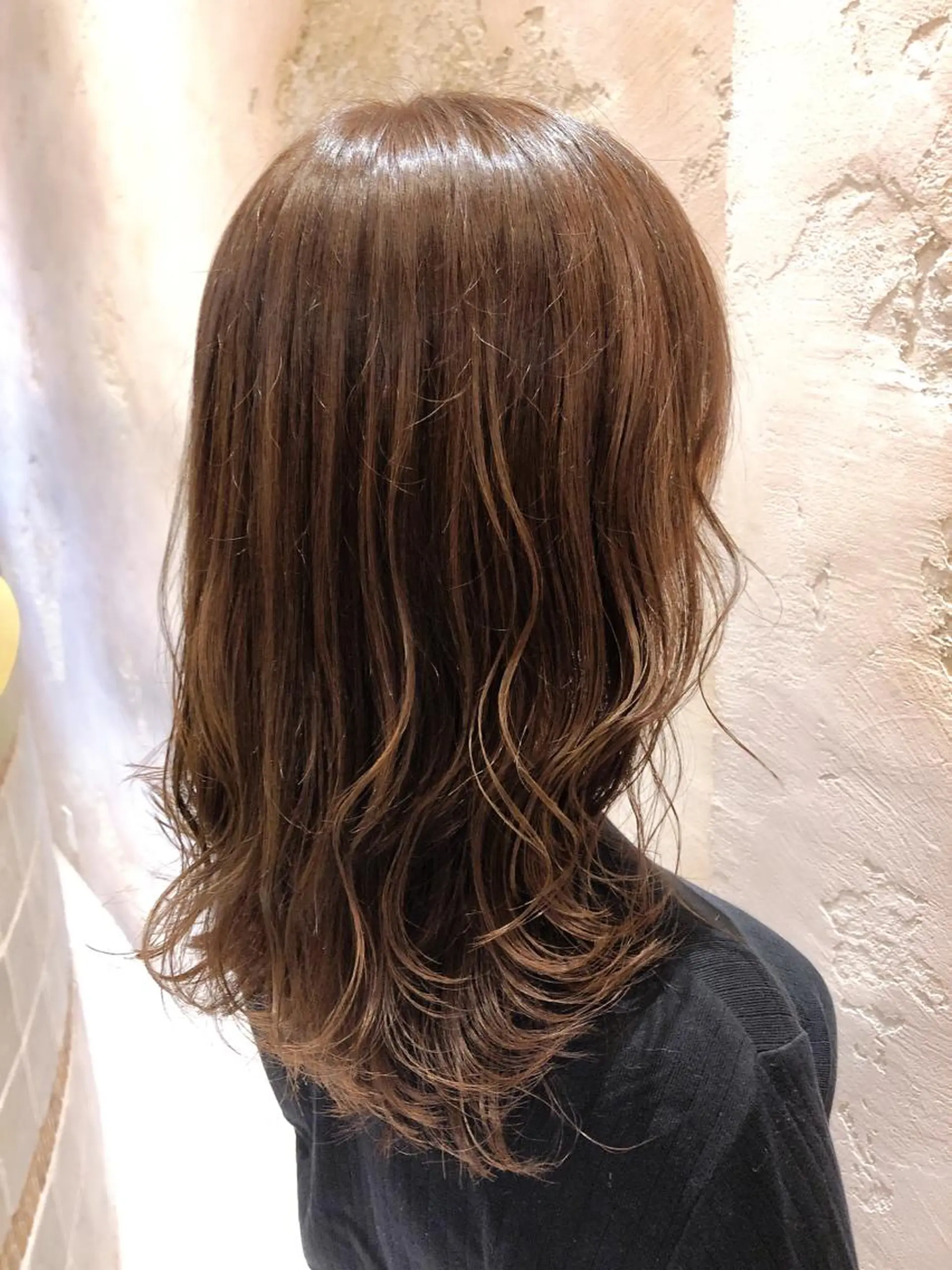 ミディアム チョコレートブラウン カット ヘアカラー トリートメント 代表山口ひな 髪質改善のプロのヘアスタイル